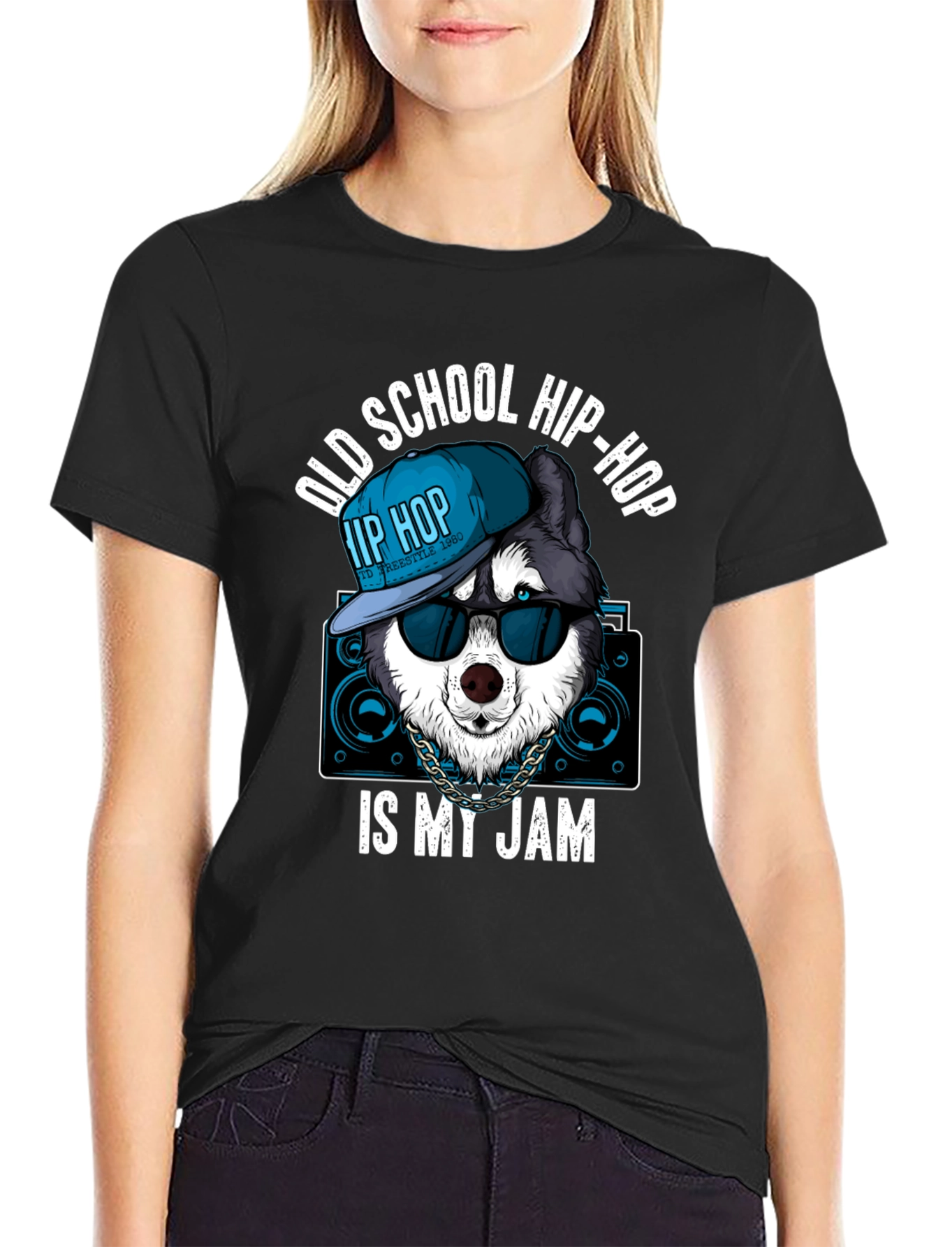 Old School Hip Hop Dog Graphic Tee