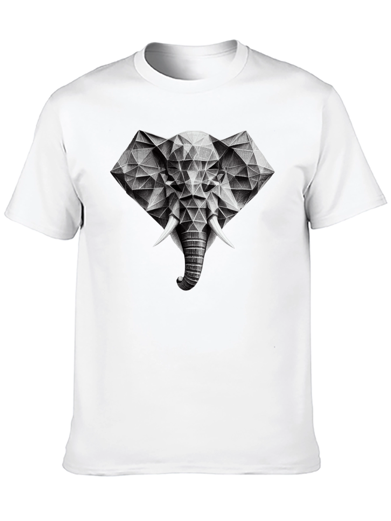 Geometric Elephant Graphic Black T-Shirt