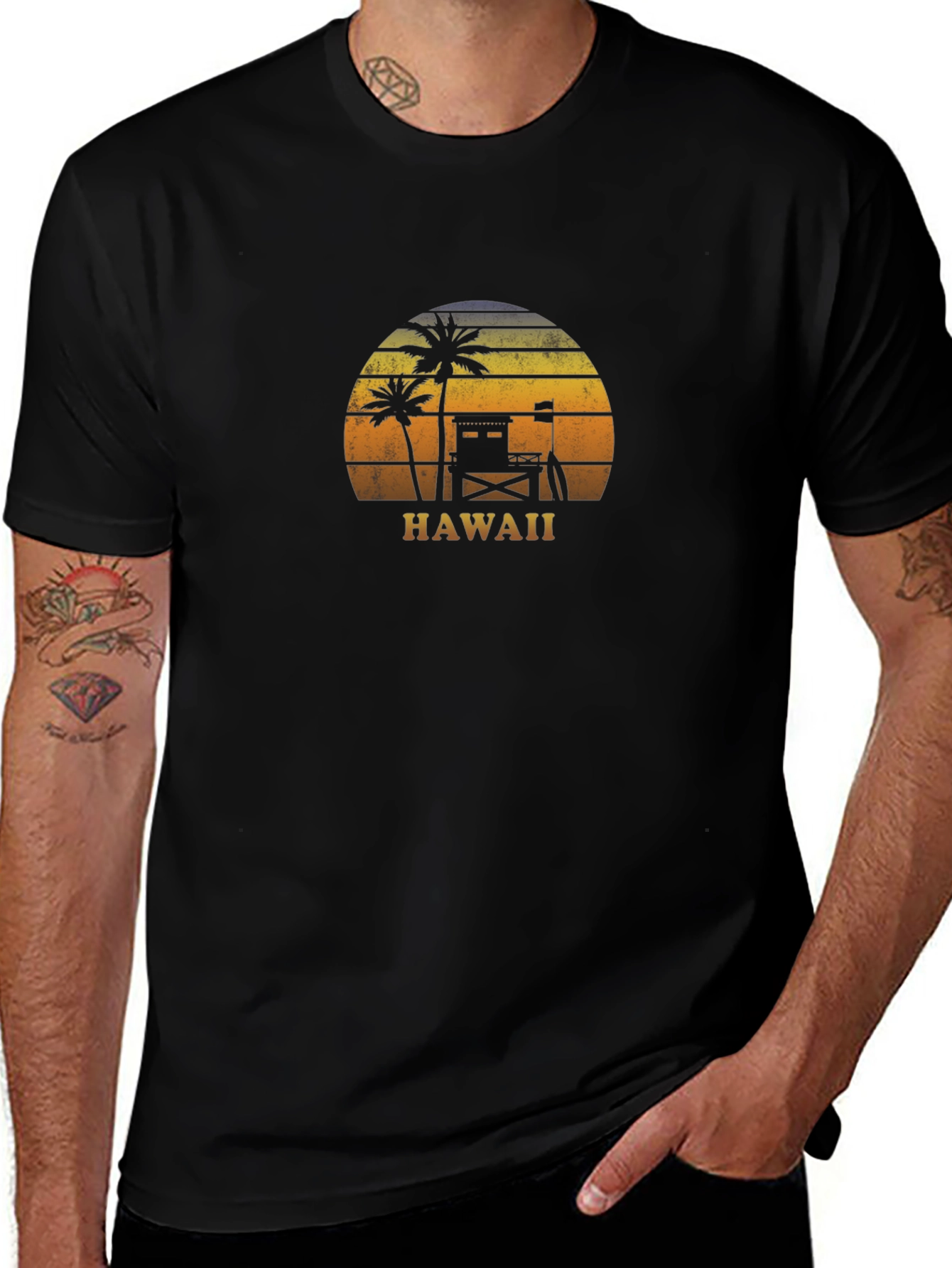 Hawaii Sunset Graphic T-Shirt - Tropical Vibes
