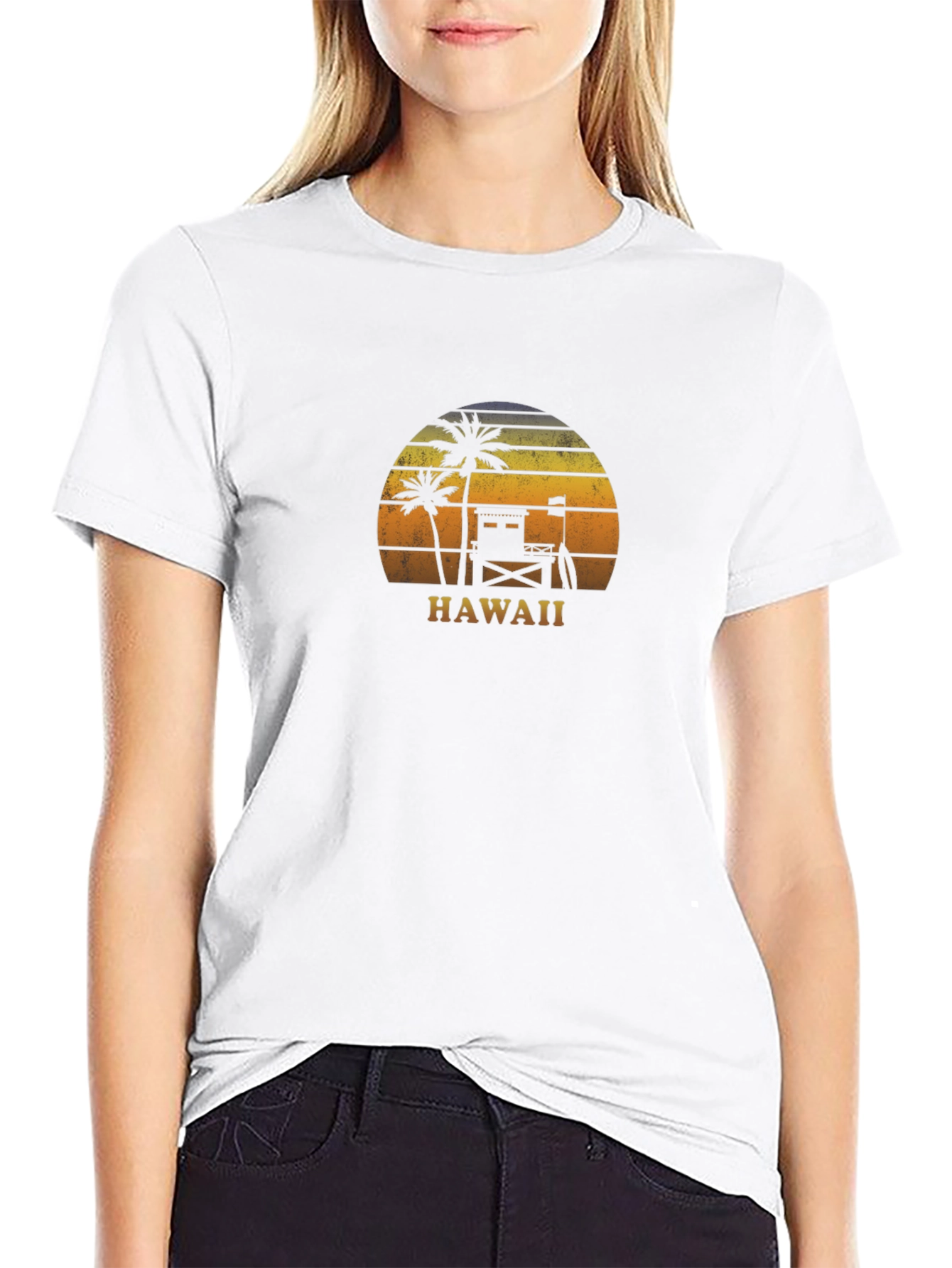Hawaii Sunset Graphic T-Shirt - Tropical Vibes