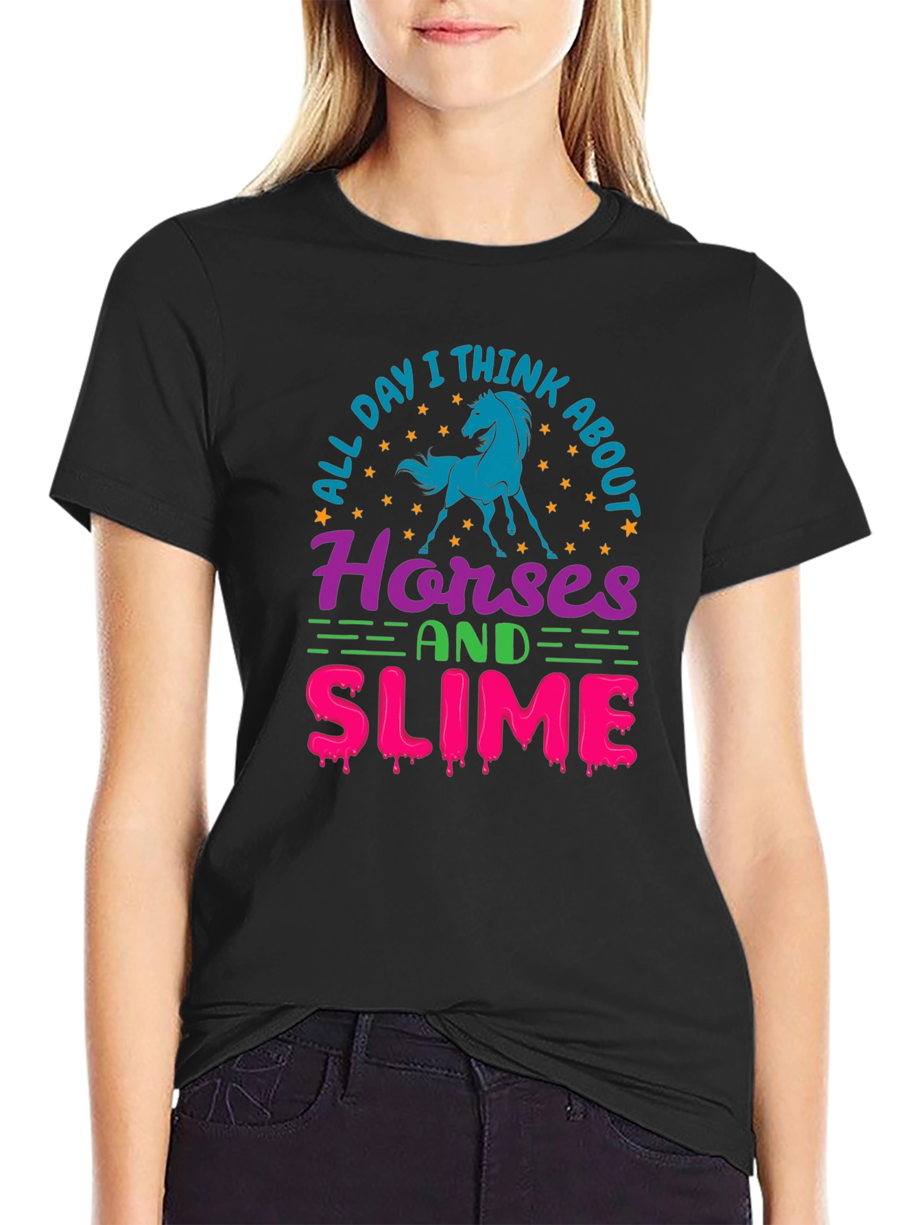Horses and Slime Graphic T-Shirt