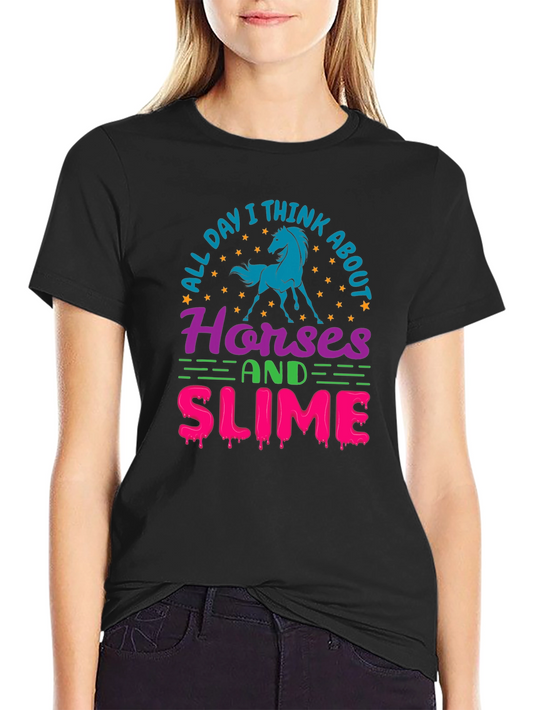 Horses and Slime Graphic T-Shirt
