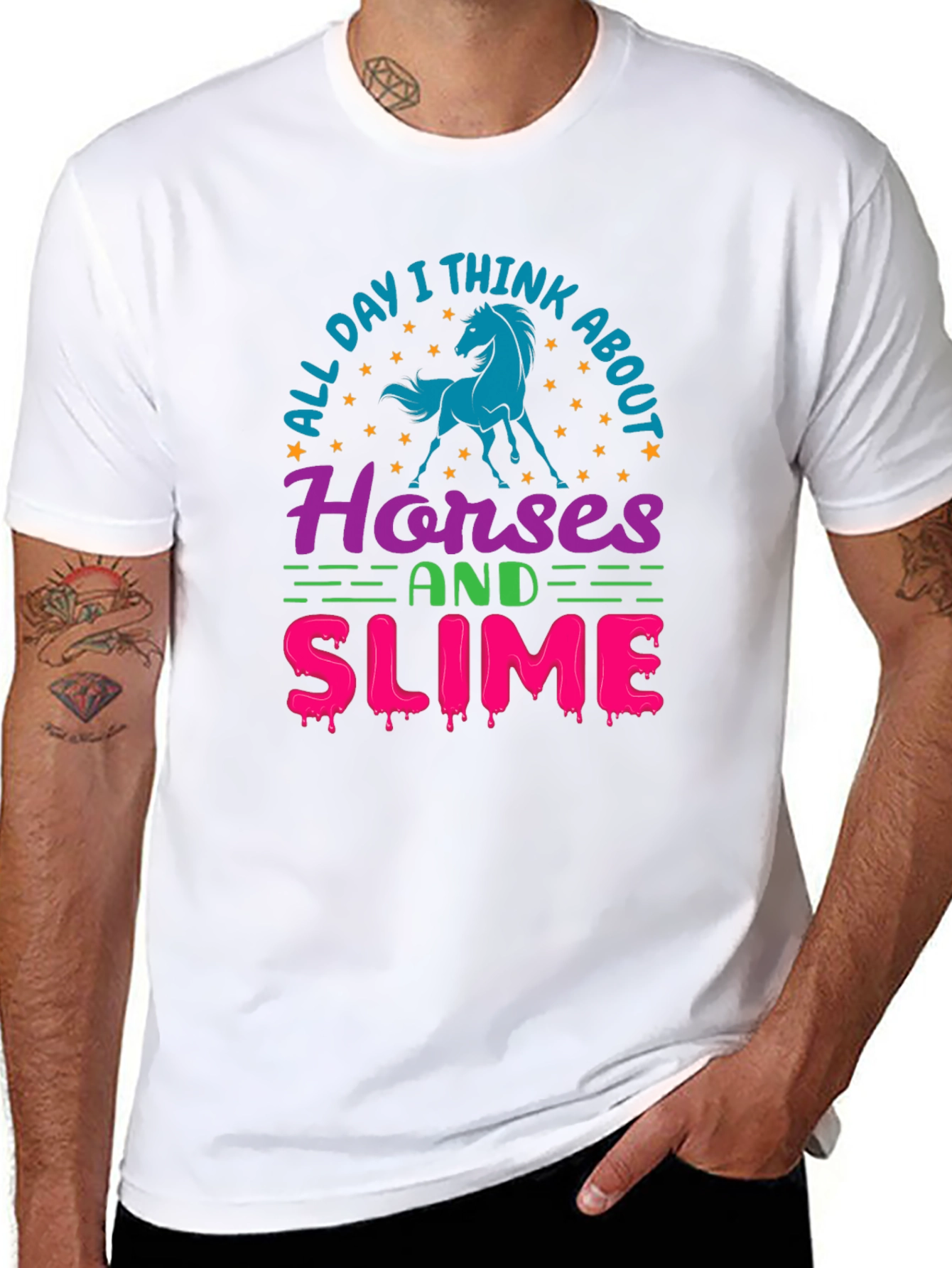 Horses and Slime Graphic T-Shirt