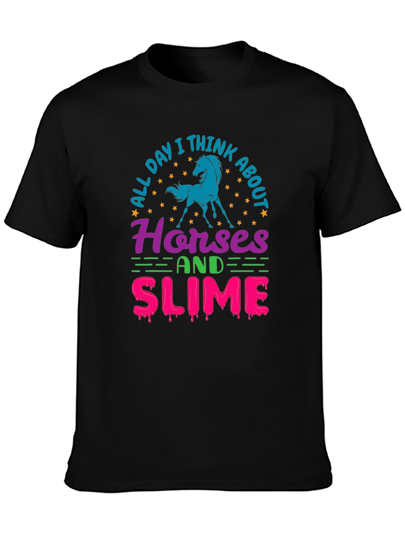 Horses and Slime Graphic T-Shirt