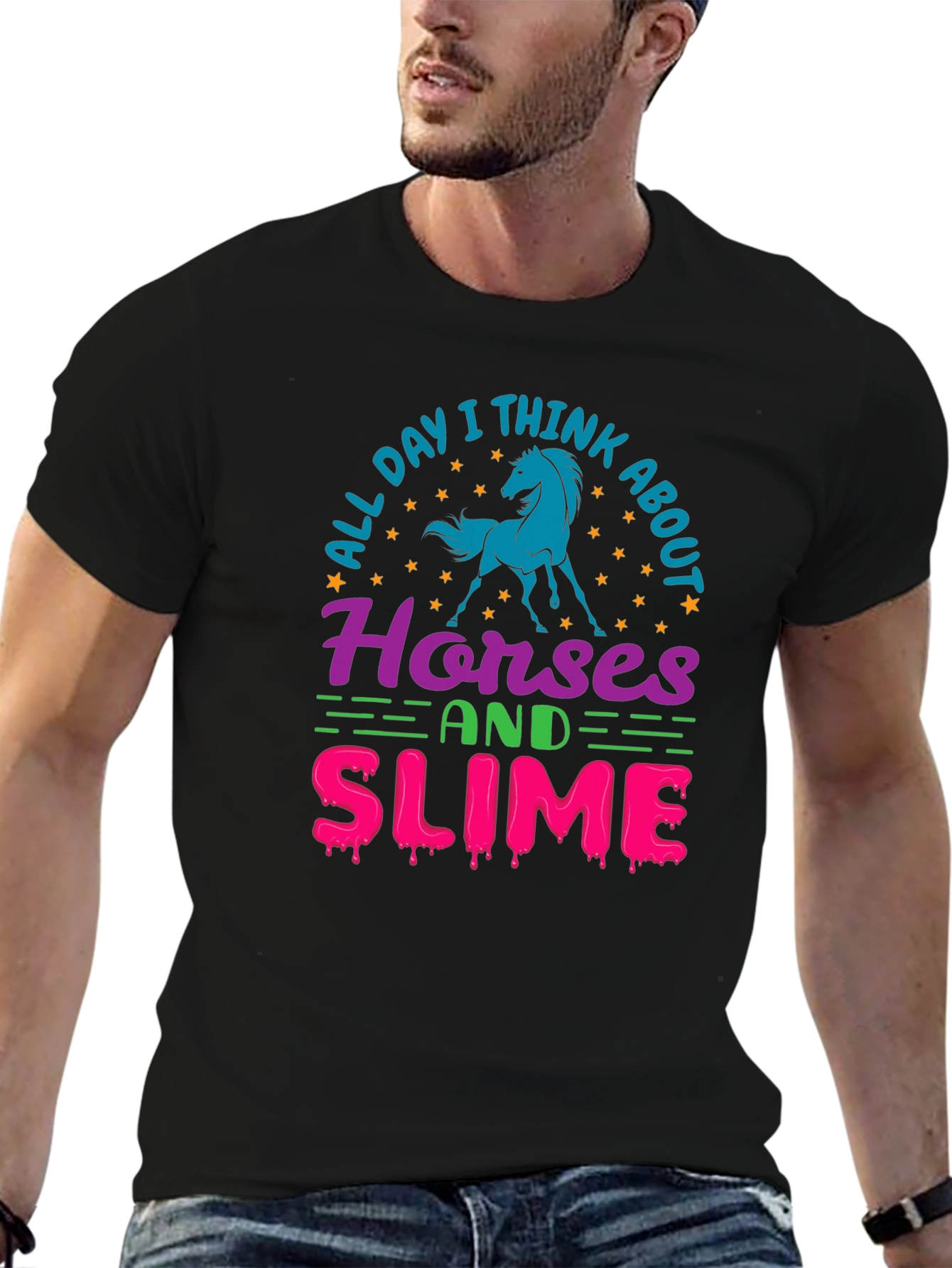 Horses and Slime Graphic T-Shirt