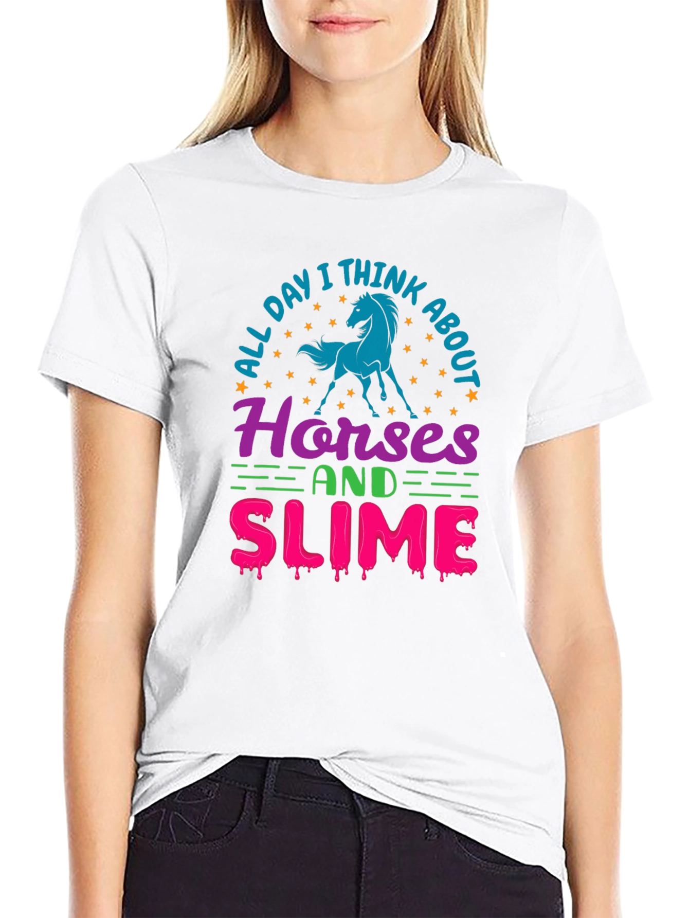 Horses and Slime Graphic T-Shirt