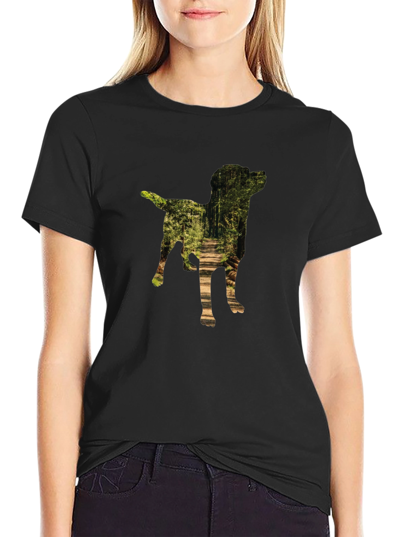 Dog Silhouette Forest T-Shirt