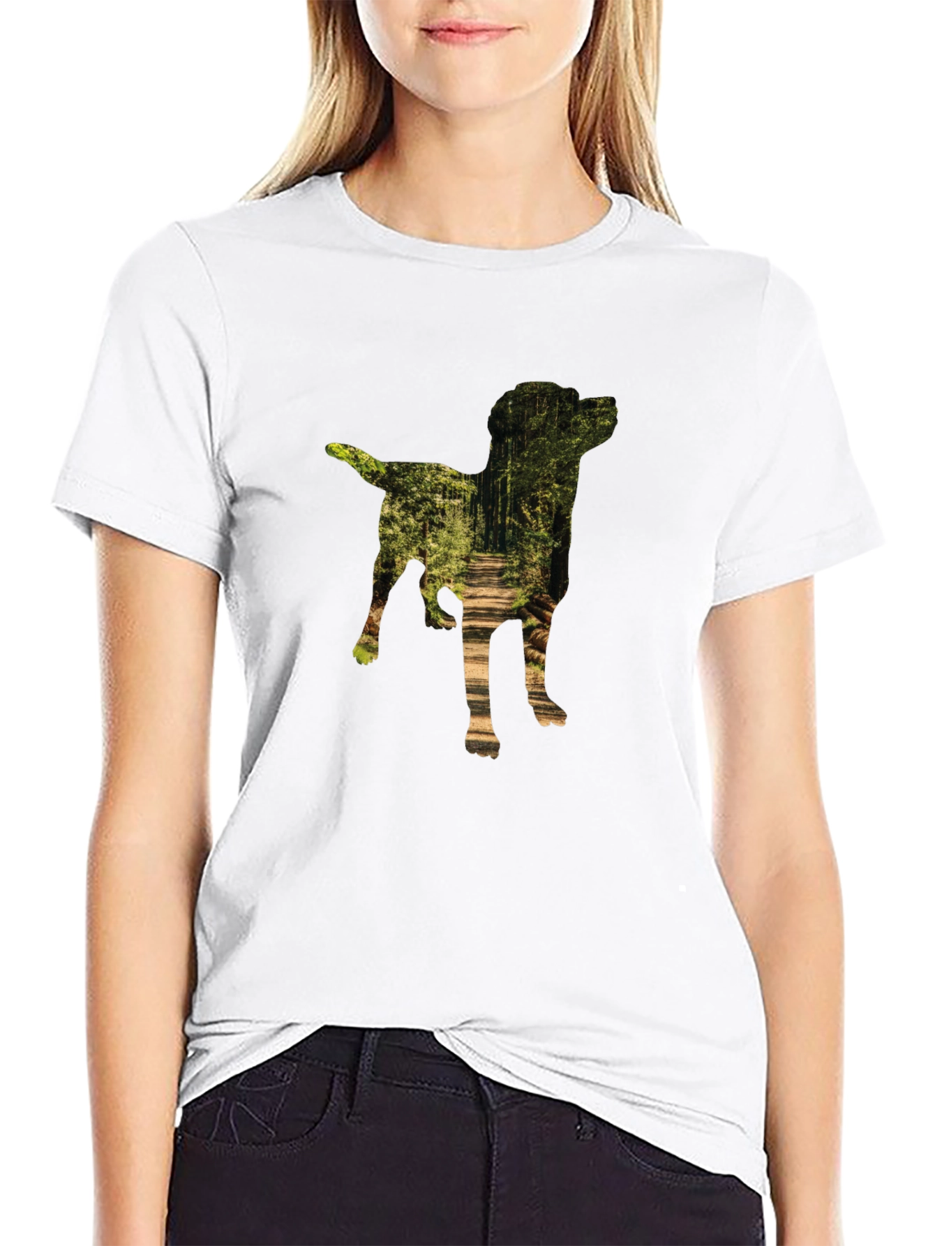 Dog Silhouette Forest T-Shirt