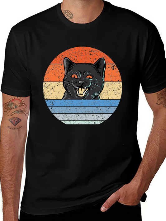 Retro Cat T-Shirt - Vintage Style Graphic Tee