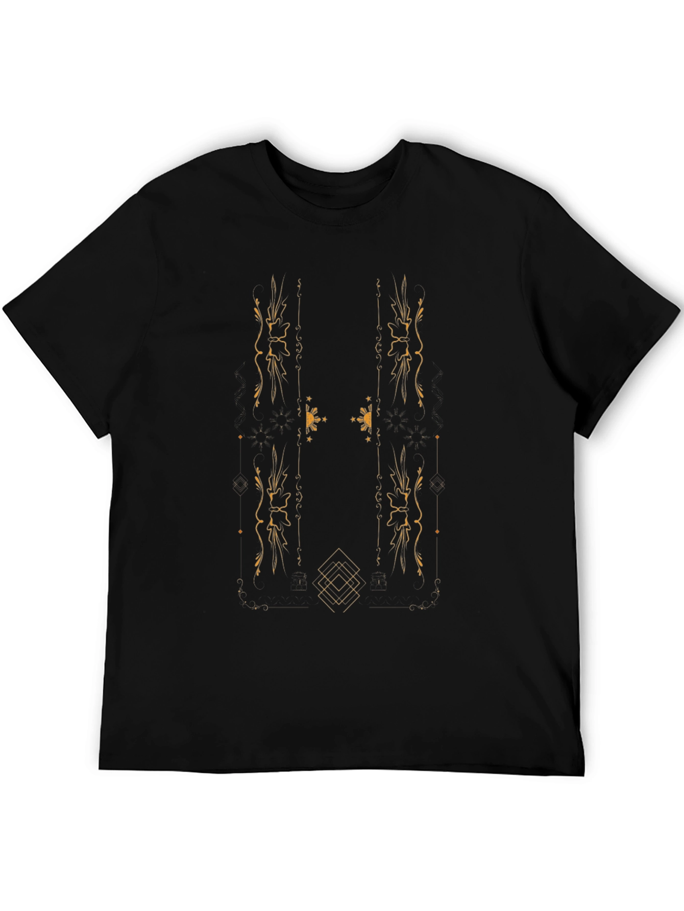 Stylish Graphic Print Tee - Black
