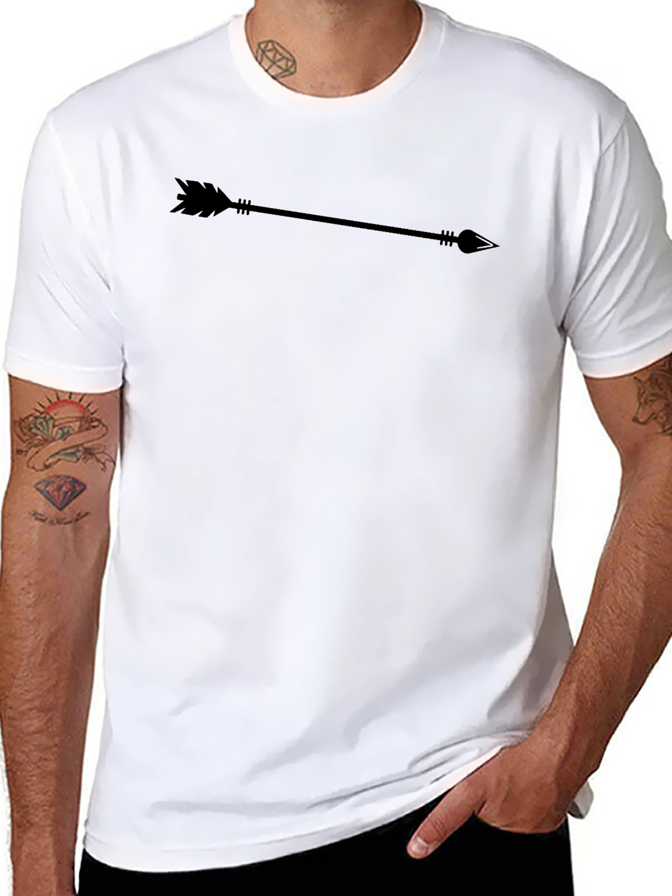 Mens Black Arrow Graphic T-Shirt - Casual Style