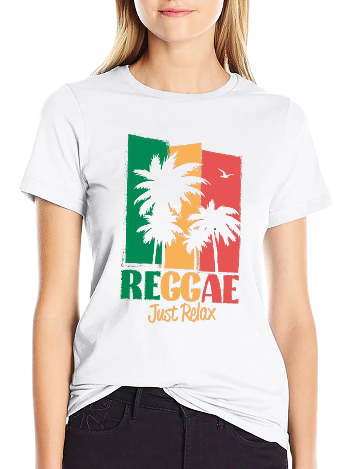 Reggae Just Relax T-Shirt - Tropical Palm Tree Design