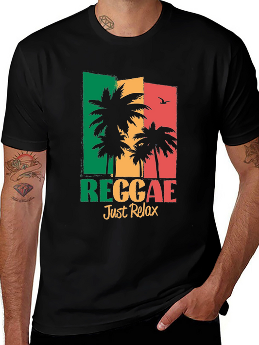 Reggae Just Relax T-Shirt - Tropical Palm Tree Design
