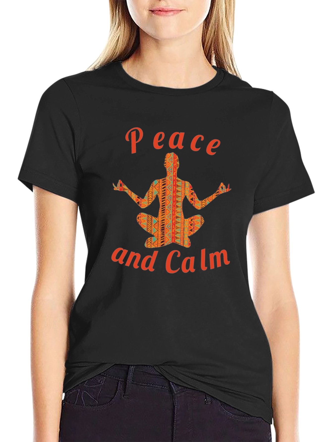Peace and Calm Graphic T-Shirt Yoga Design