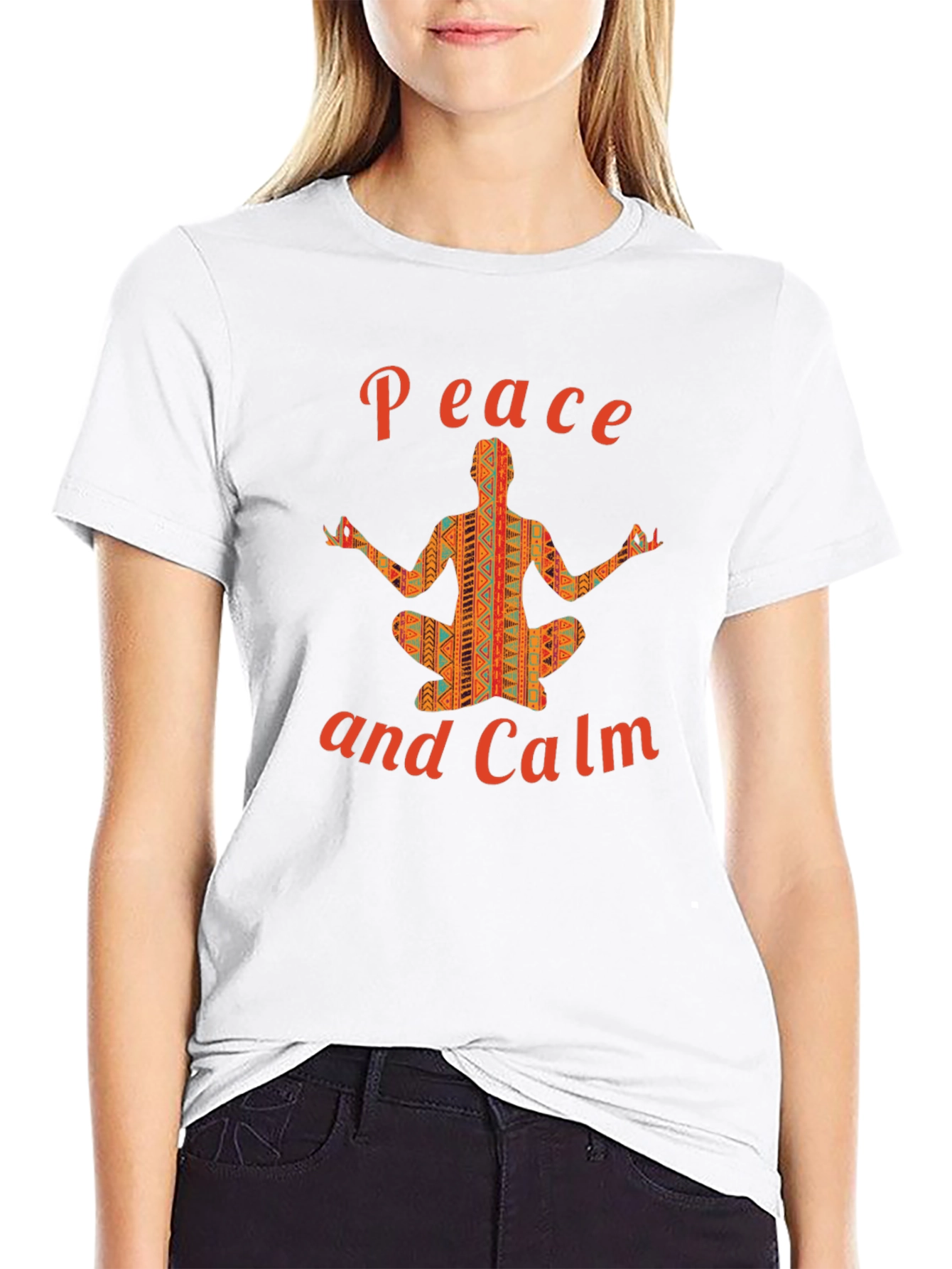 Peace and Calm Graphic T-Shirt Yoga Design