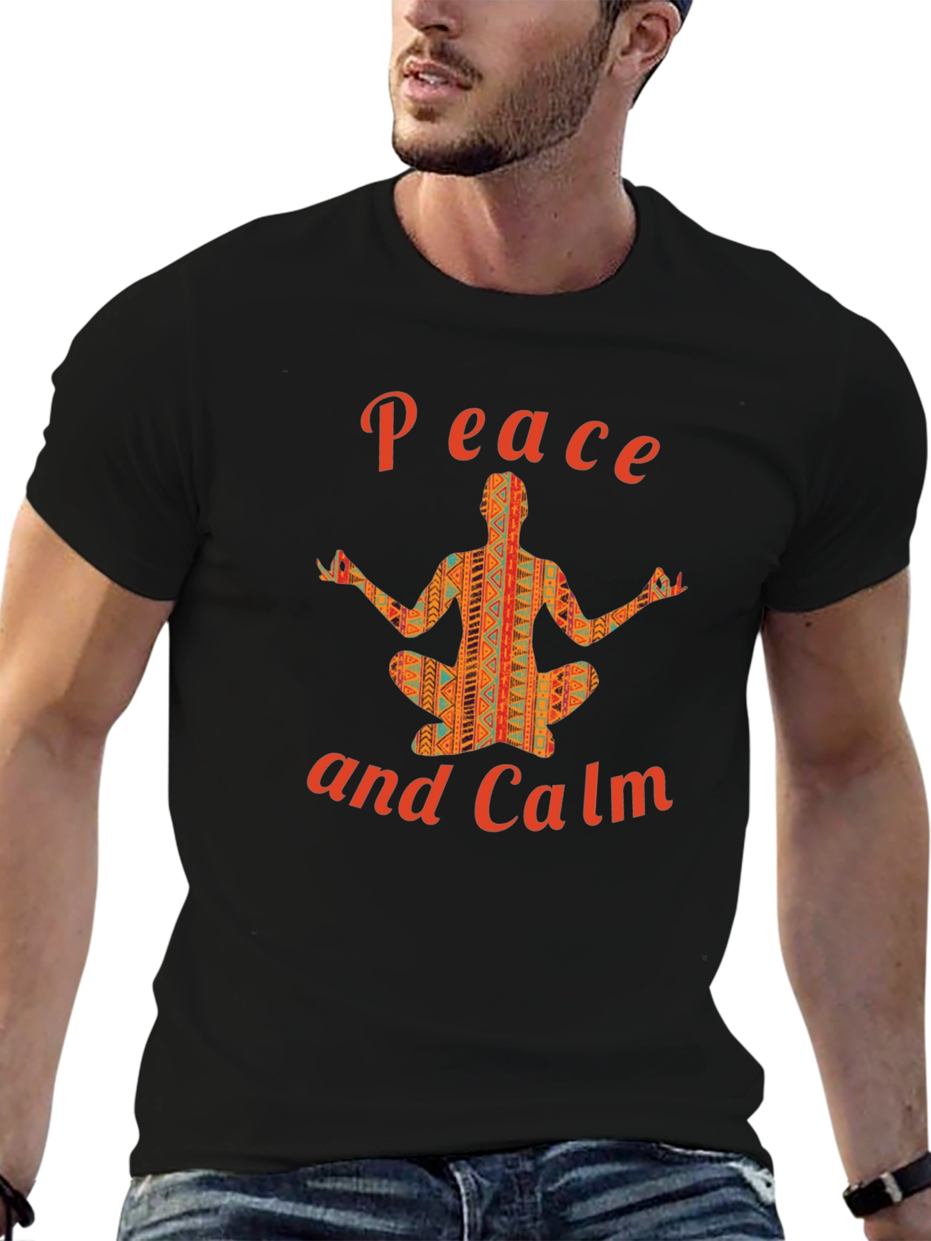 Peace and Calm Graphic T-Shirt Yoga Design