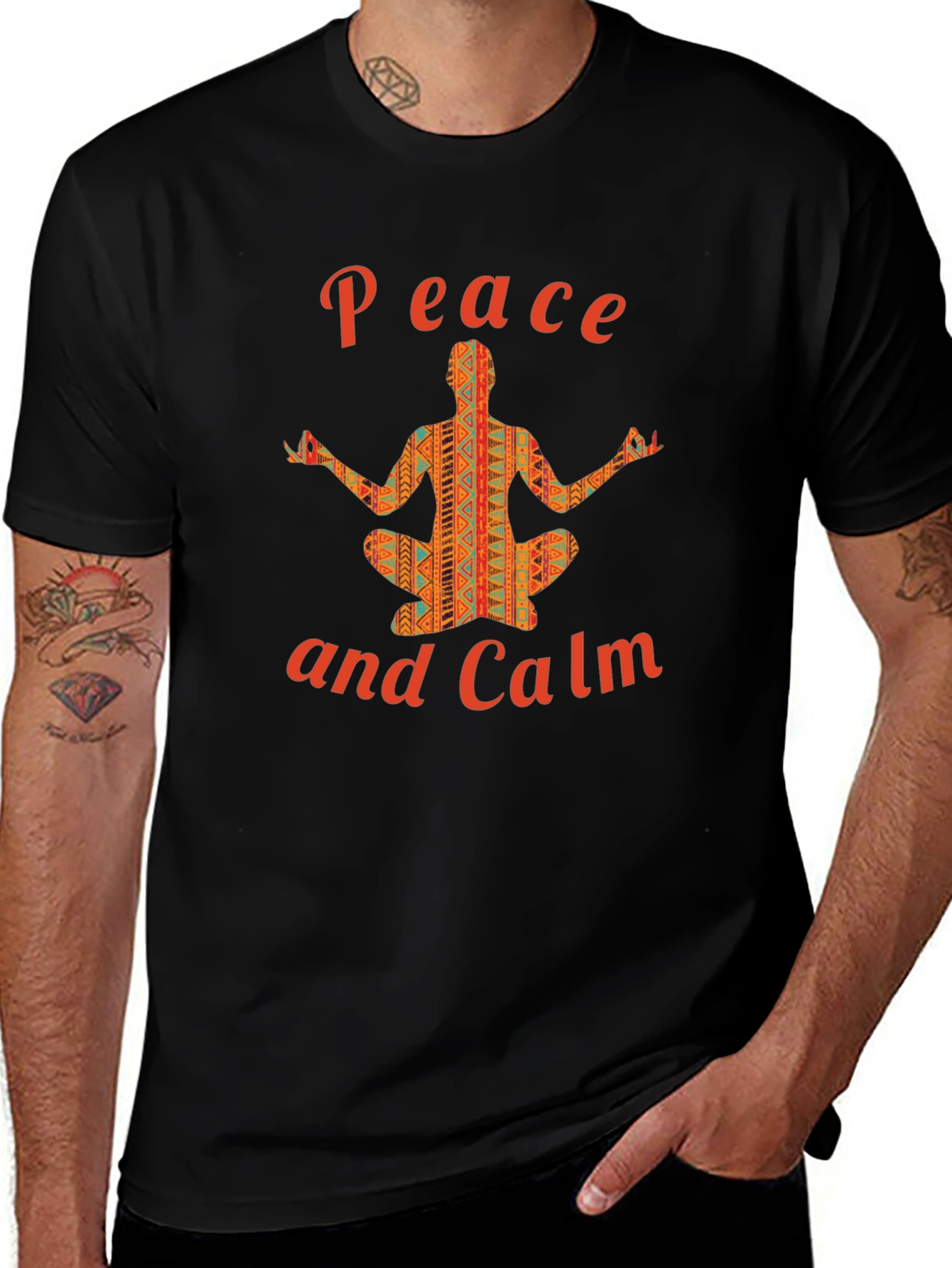 Peace and Calm Graphic T-Shirt Yoga Design