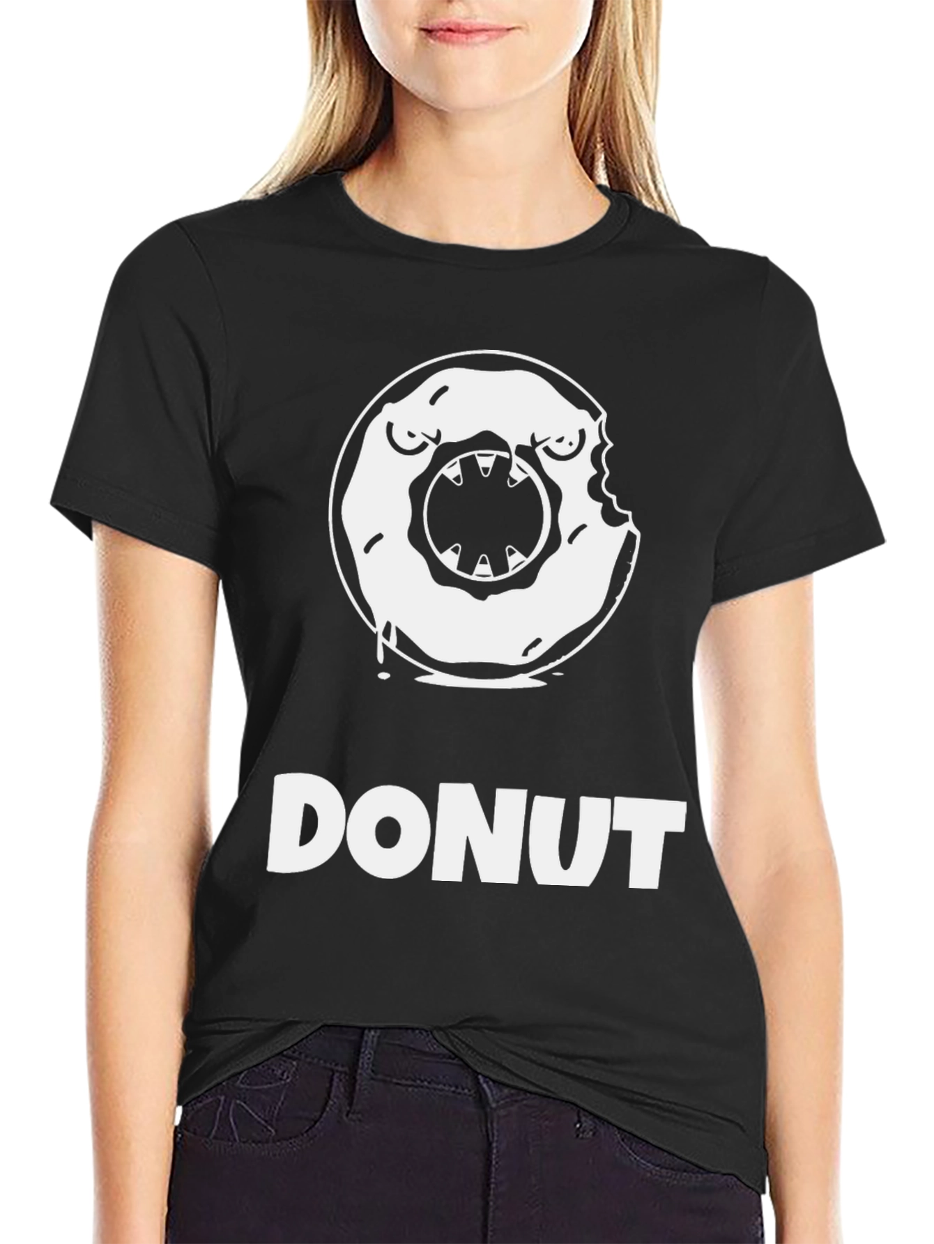 Donut Monster Graphic Tee - Funny Cartoon T-Shirt