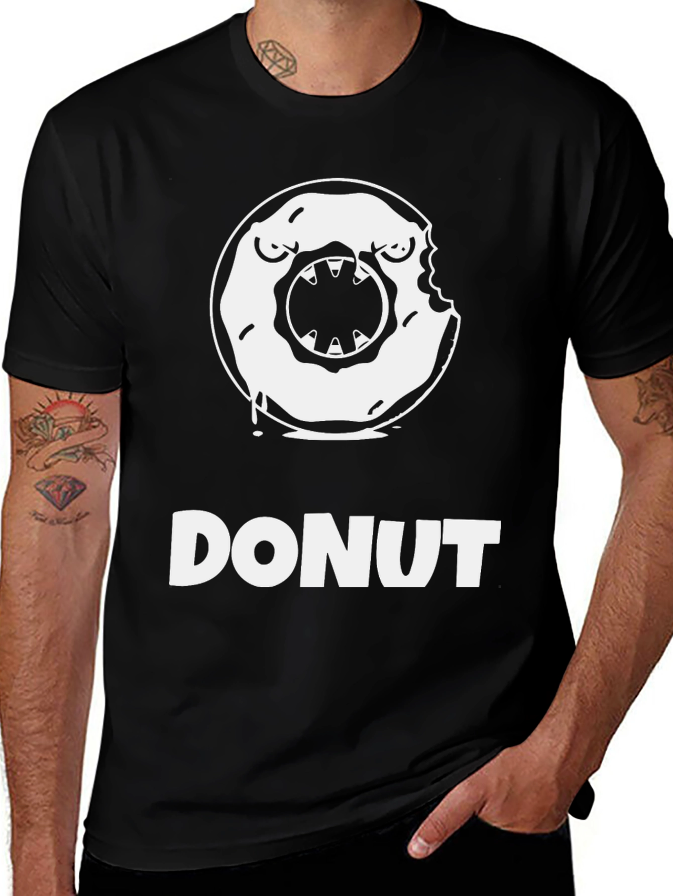 Donut Monster Graphic Tee - Funny Cartoon T-Shirt