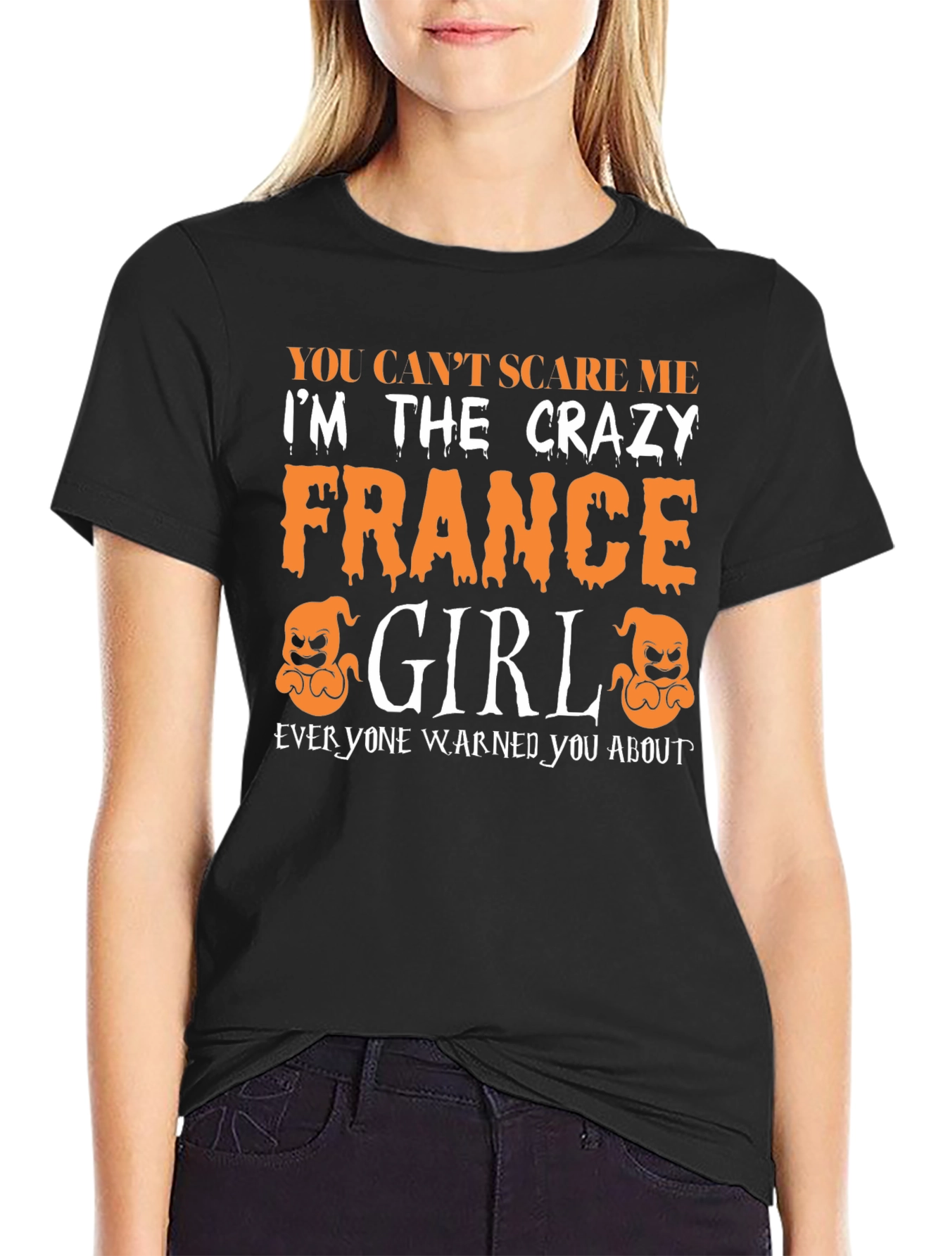 Crazy France Girl Halloween T-Shirt