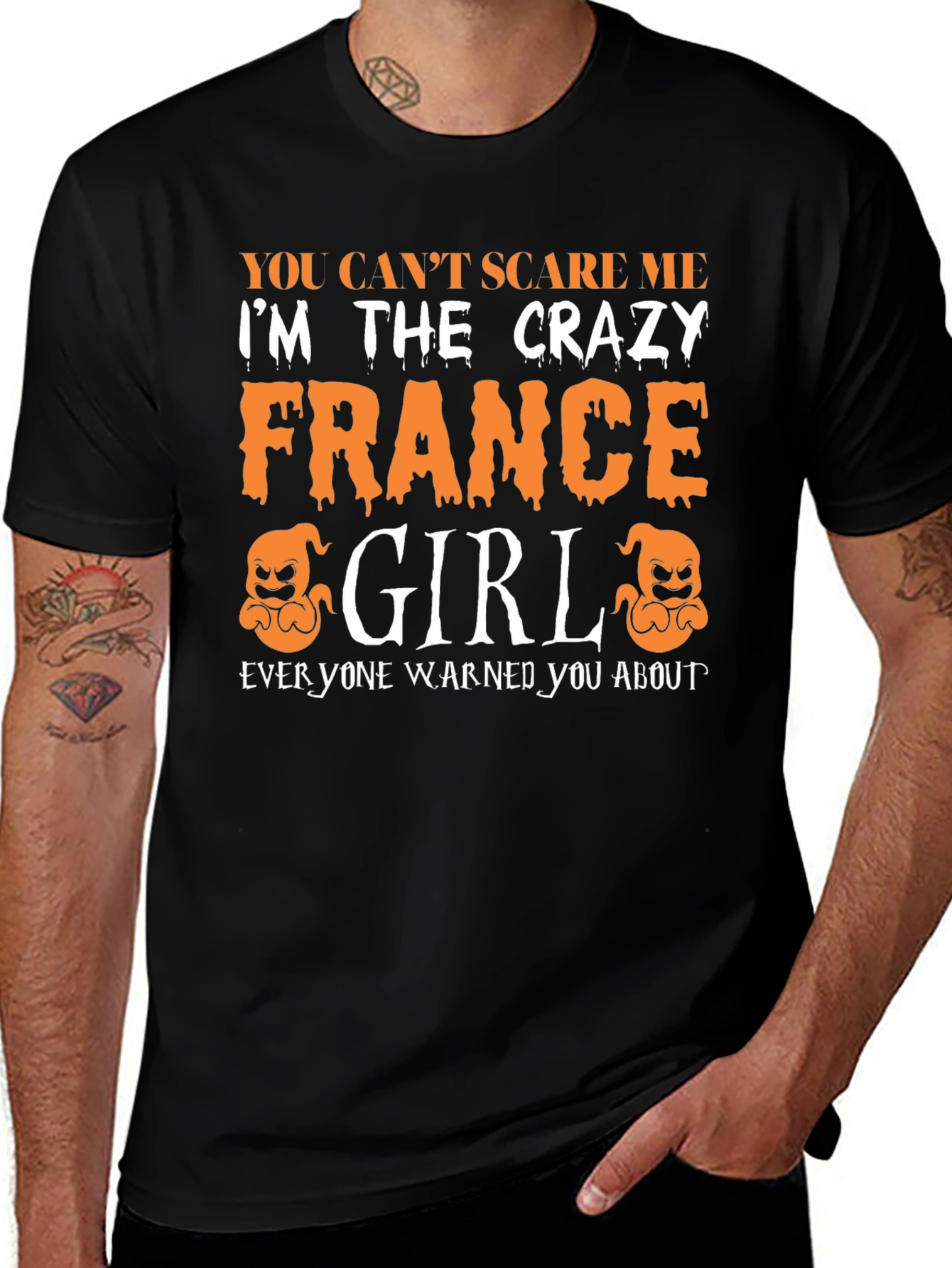 Crazy France Girl Halloween T-Shirt
