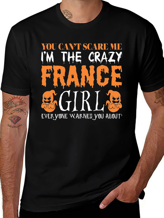 Crazy France Girl Halloween T-Shirt