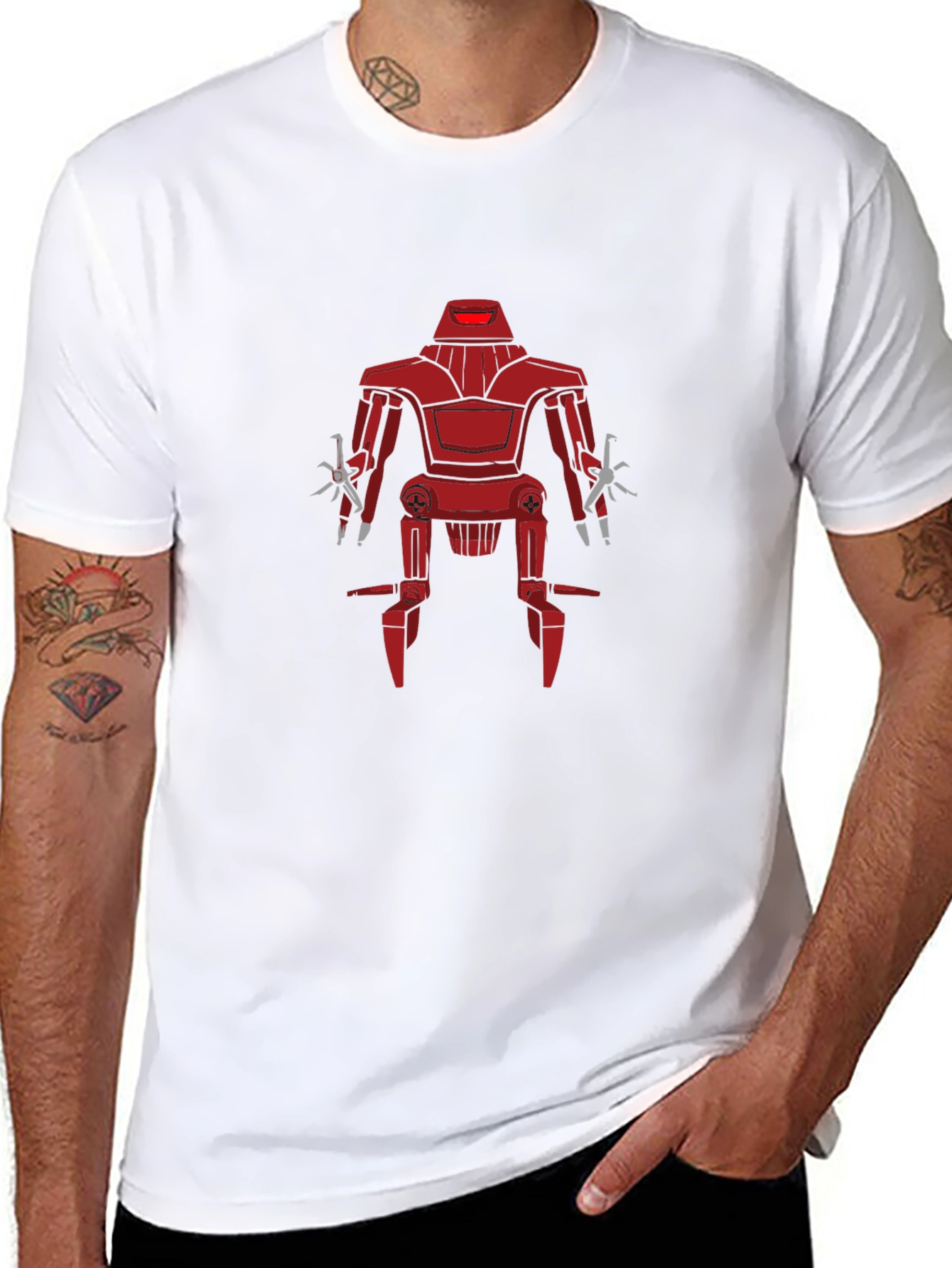 Retro Robot Graphic Black T-Shirt