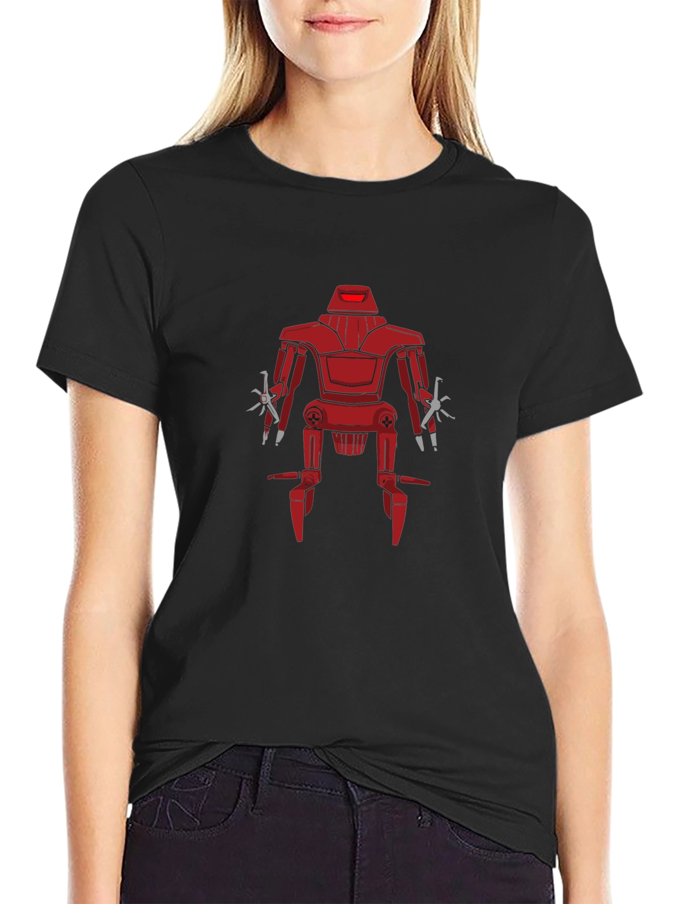 Retro Robot Graphic Black T-Shirt