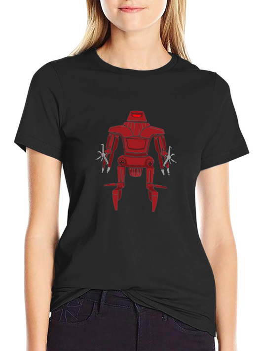 Retro Robot Graphic Black T-Shirt