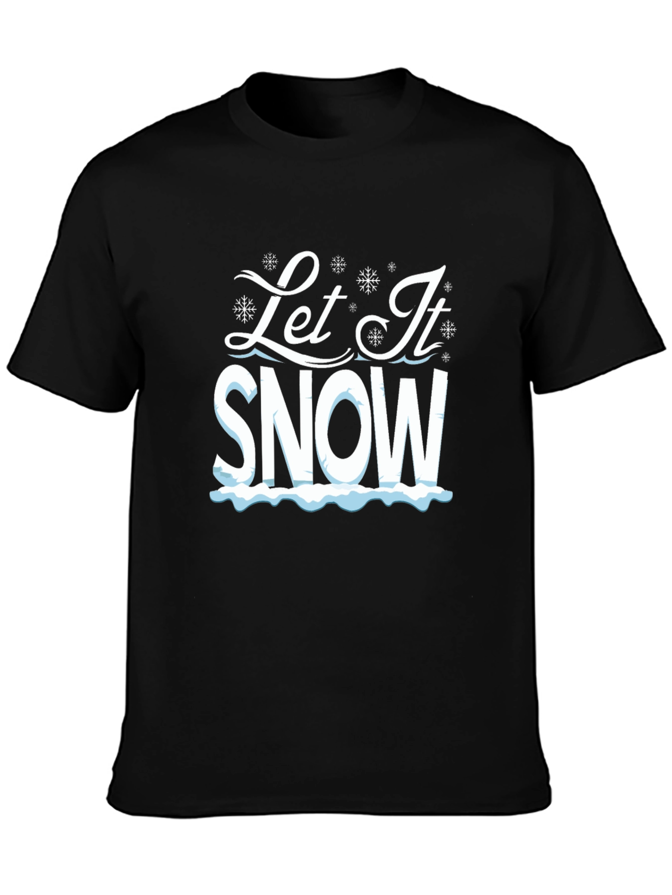 Let It Snow Graphic Tee - Black Cotton