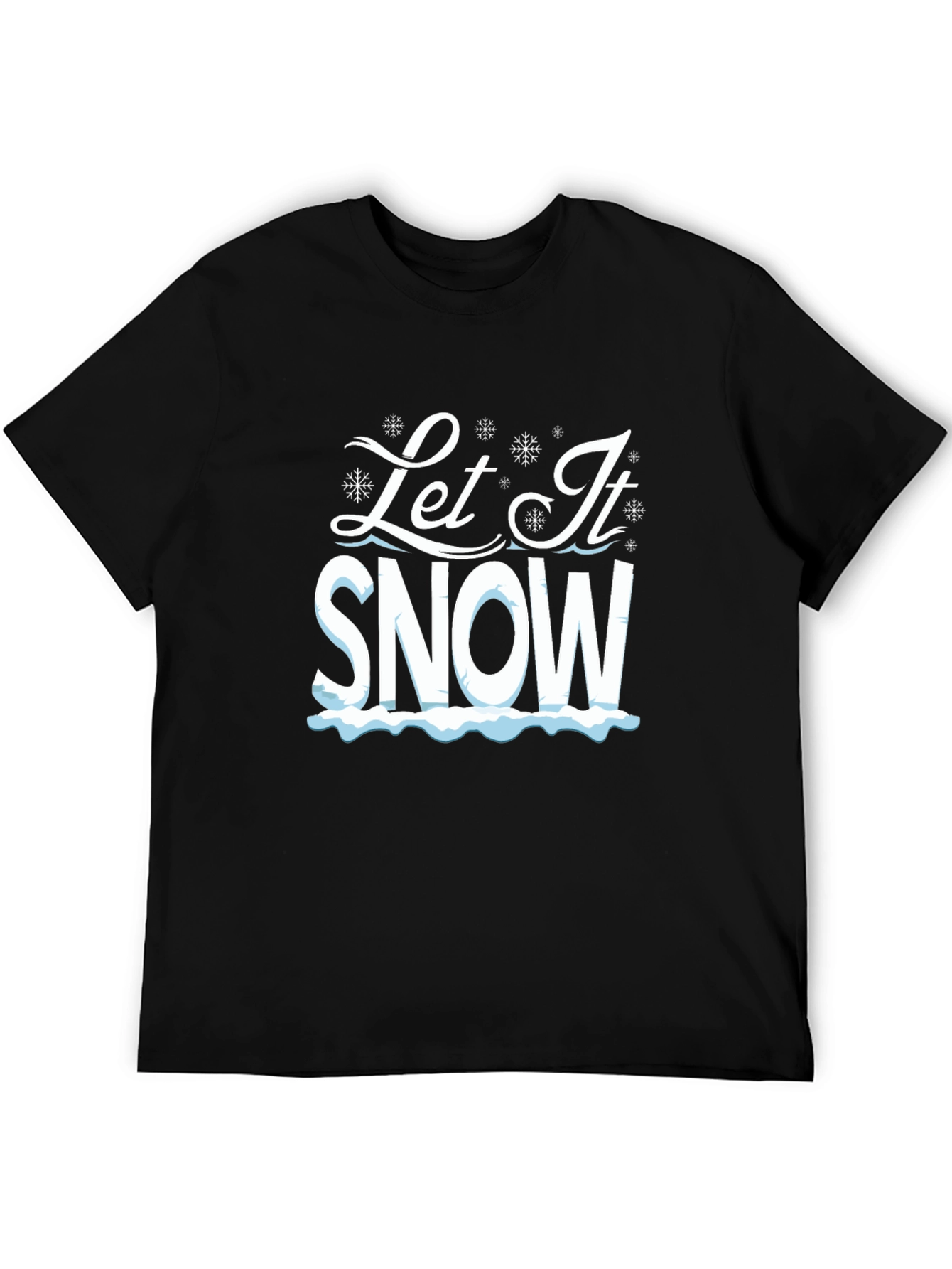 Let It Snow Graphic Tee - Black Cotton