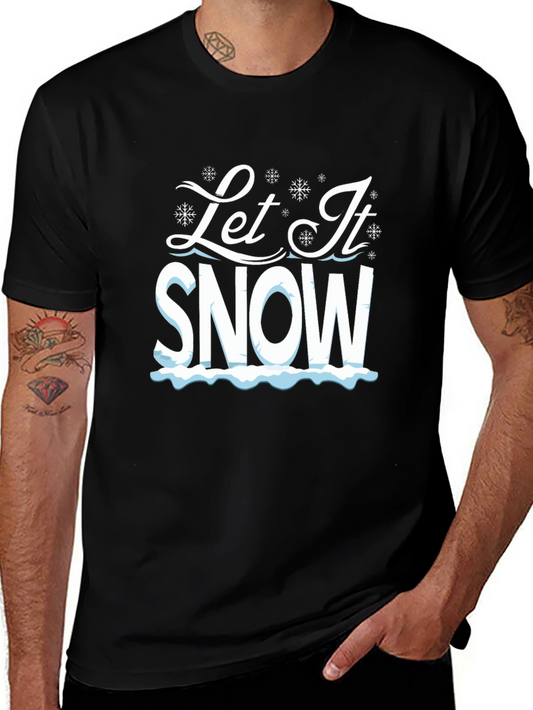 Let It Snow Graphic Tee - Black Cotton