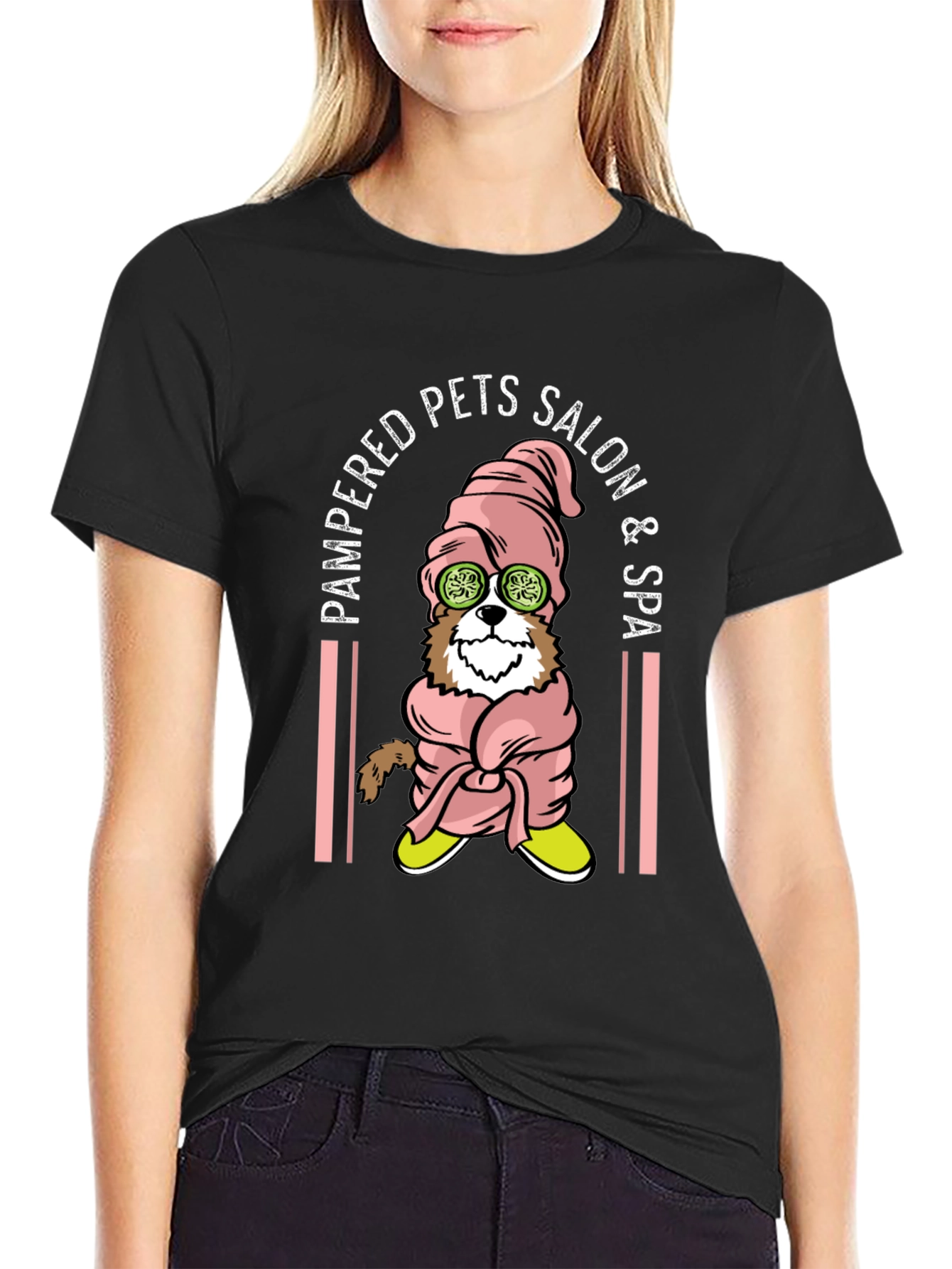 Pampered Pets Salon & Spa Black T-Shirt