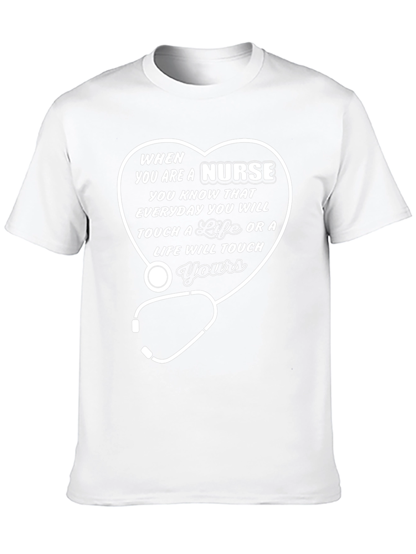 Nurse Life T-Shirt - Stethoscope Heart Design
