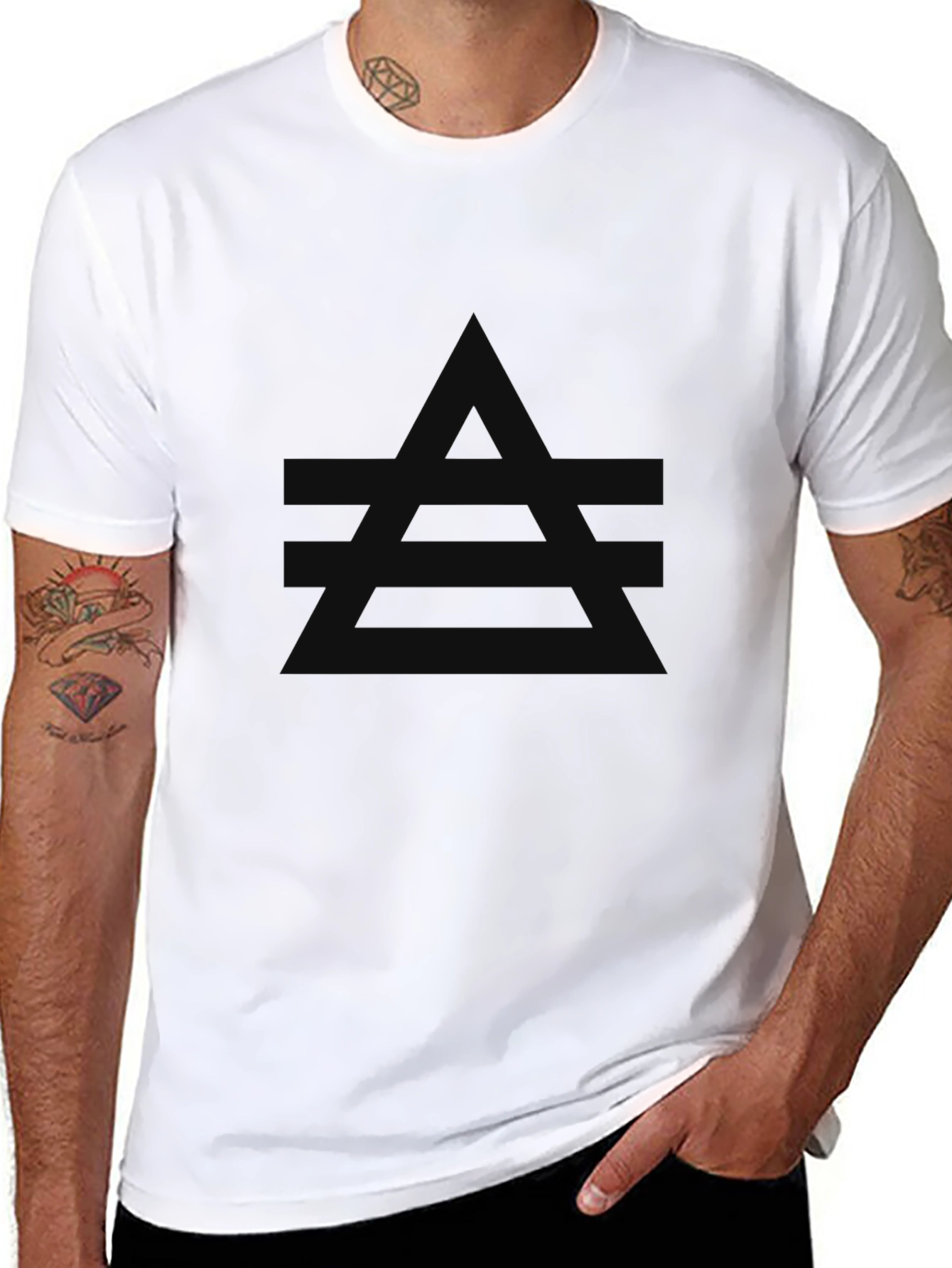 Mens Black Graphic T-Shirt: Modern Minimalist Design