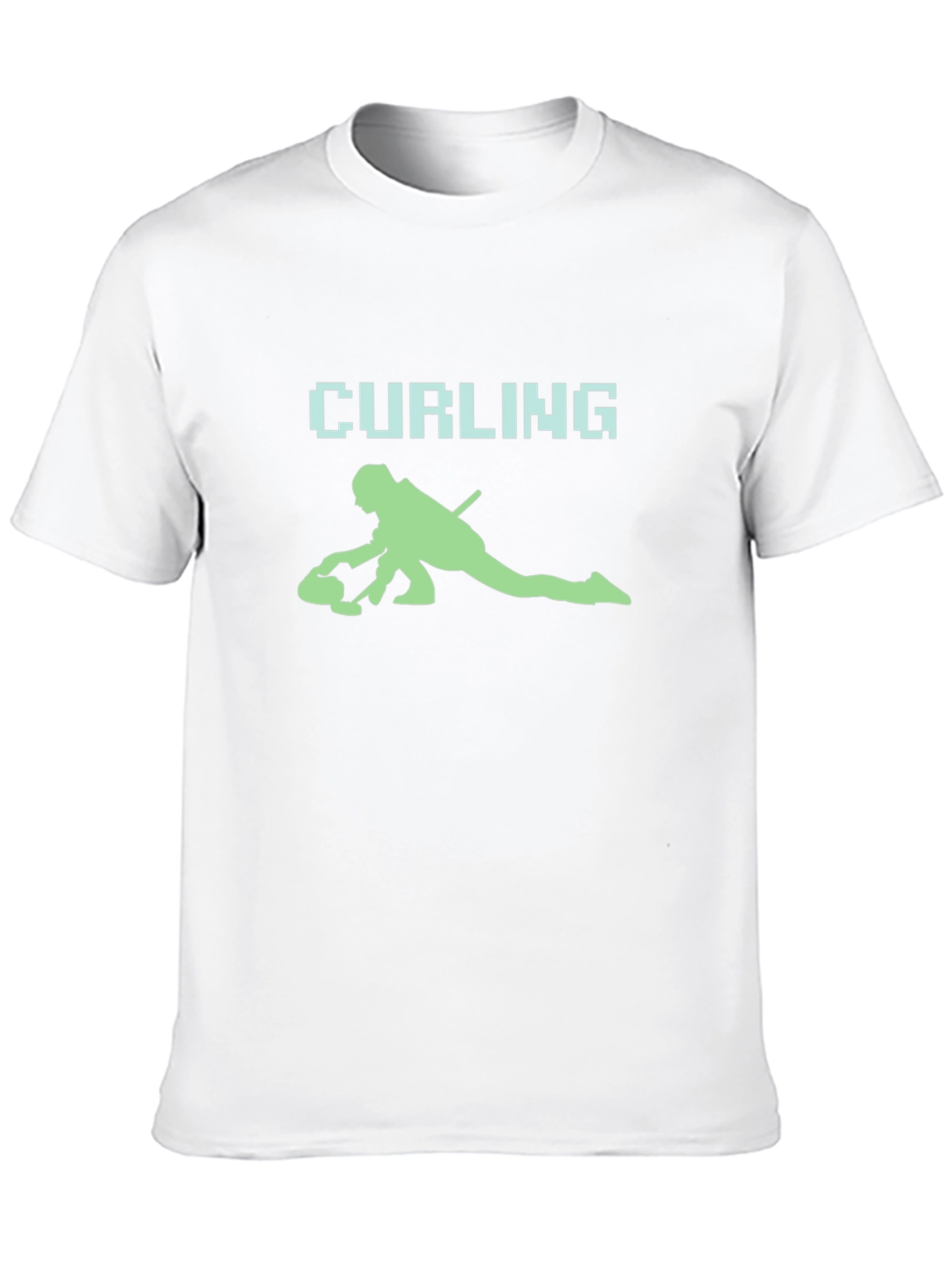 Curling Player Graphic Tee - Sporty Black T-Shirt