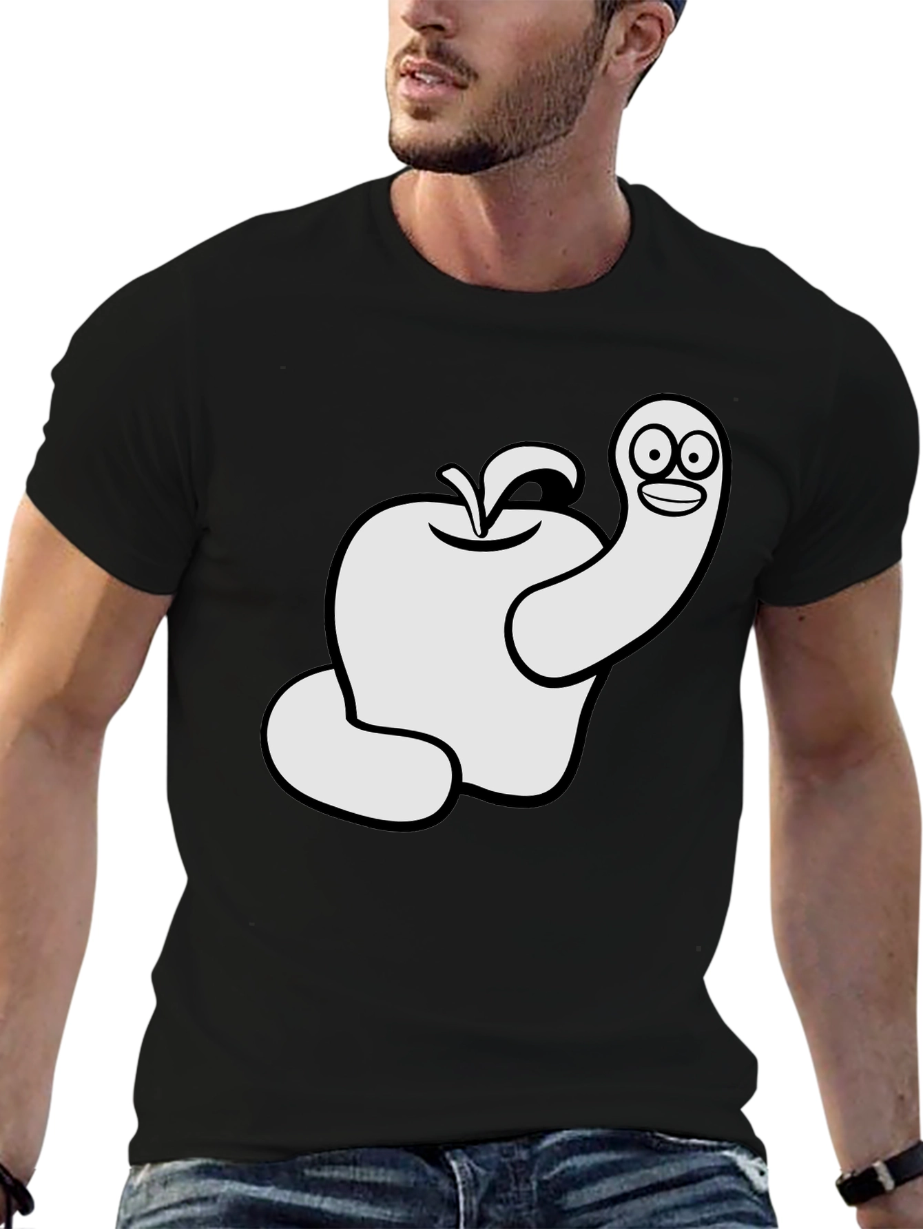 Worm Apple Graphic T-Shirt