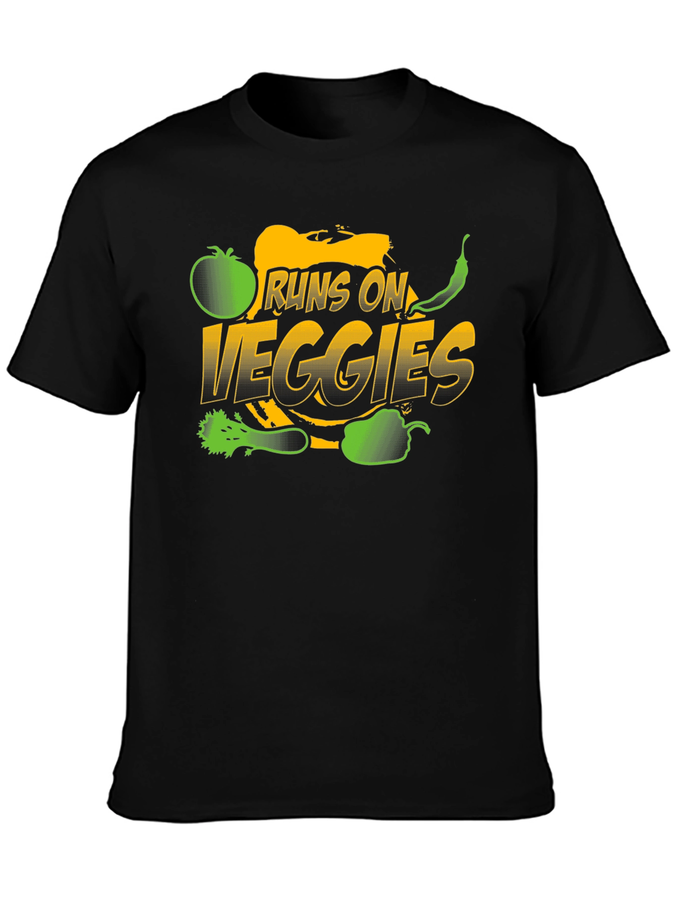 Runs on Veggies T-Shirt - Vegan Healthy Food Tee