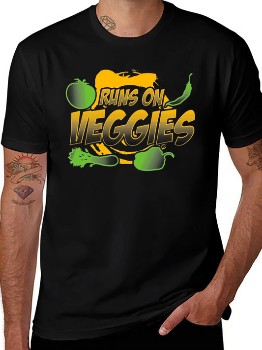 Runs on Veggies T-Shirt - Vegan Healthy Food Tee