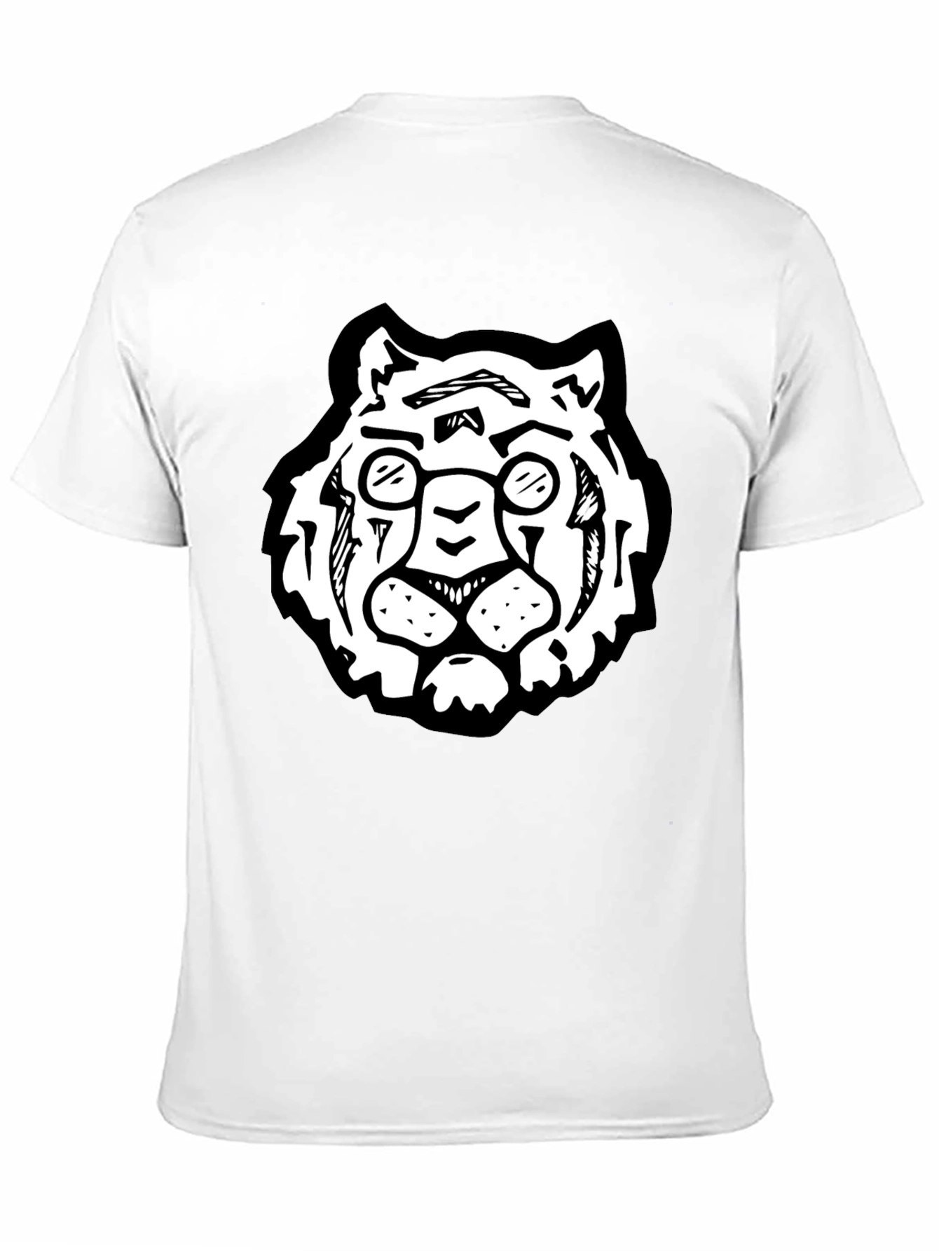Cool Black Tee Shirt - Tiger with Glasses