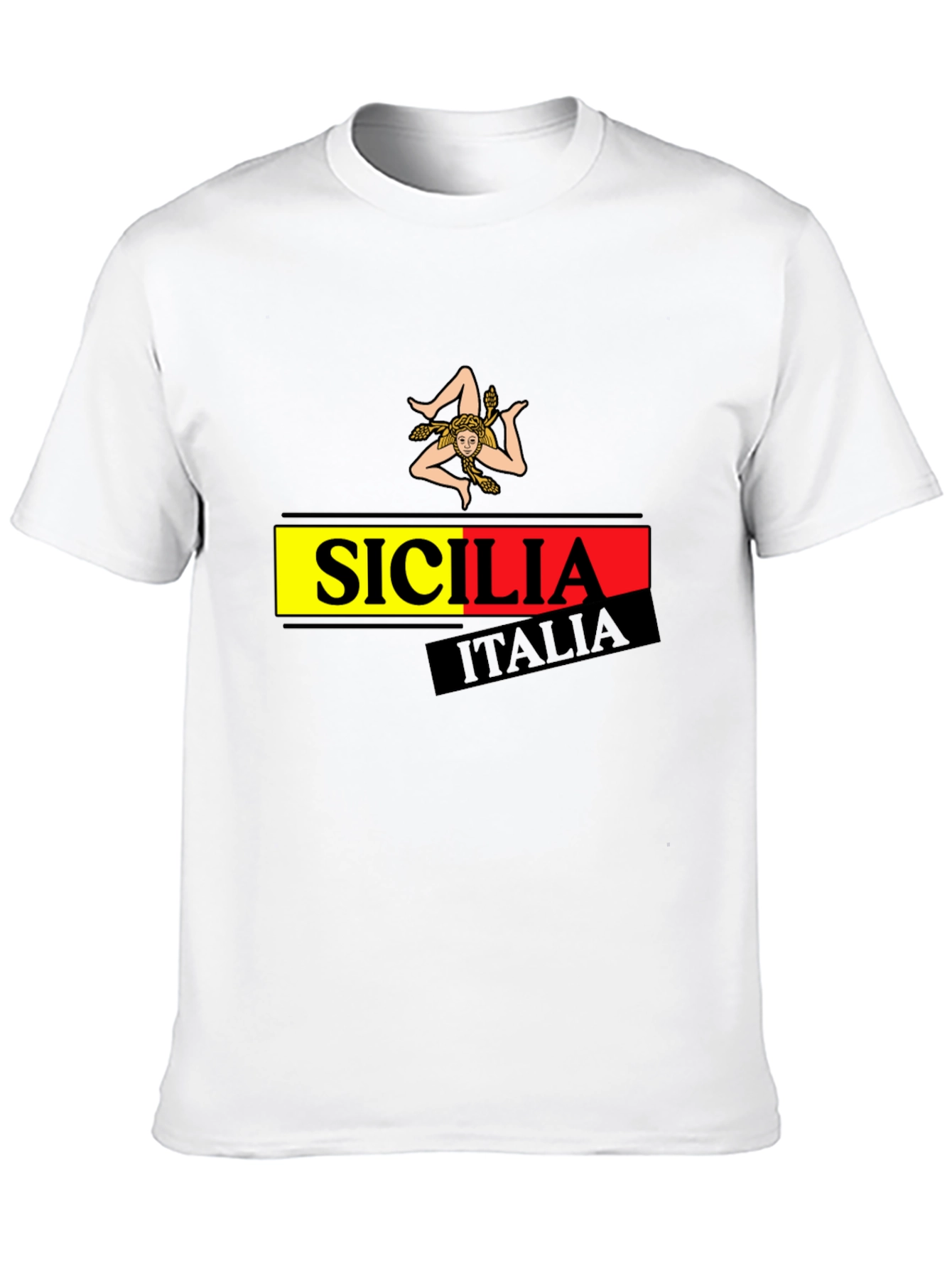 Sicilia Italia Graphic Tee - Black Cotton T-Shirt