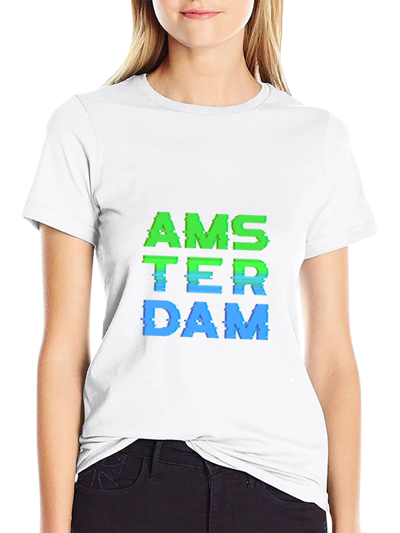 Amsterdam Glitch Graphic Tee - Stylish Casual Wear