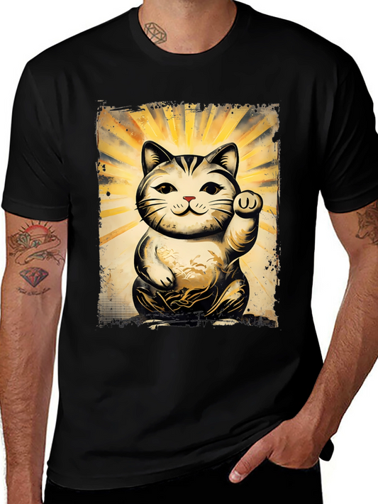 Lucky Cat Graphic T-Shirt - Unisex Soft Cotton Tee