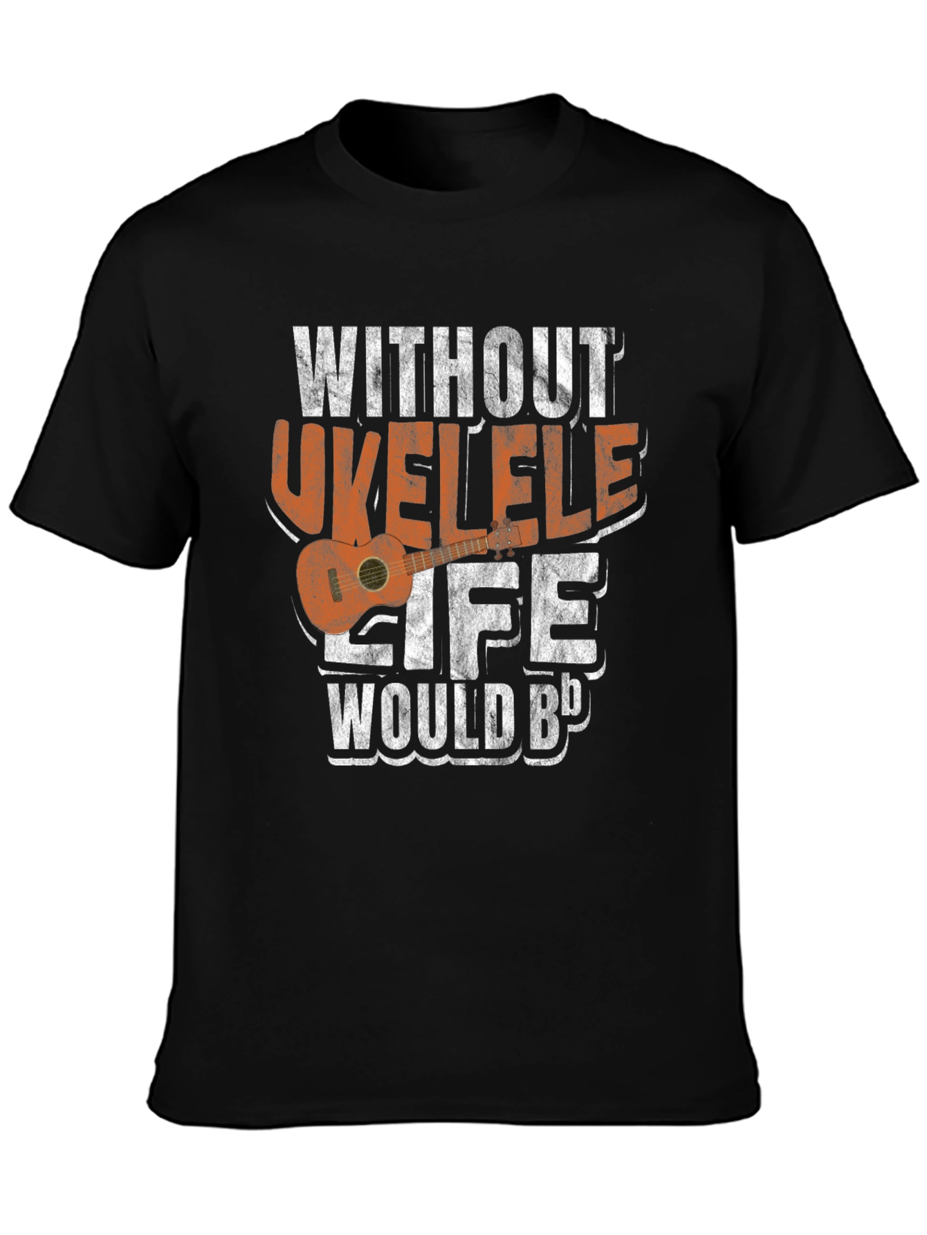 Ukulele Life Mens Black Graphic T-Shirt