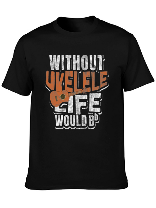 Ukulele Life Mens Black Graphic T-Shirt