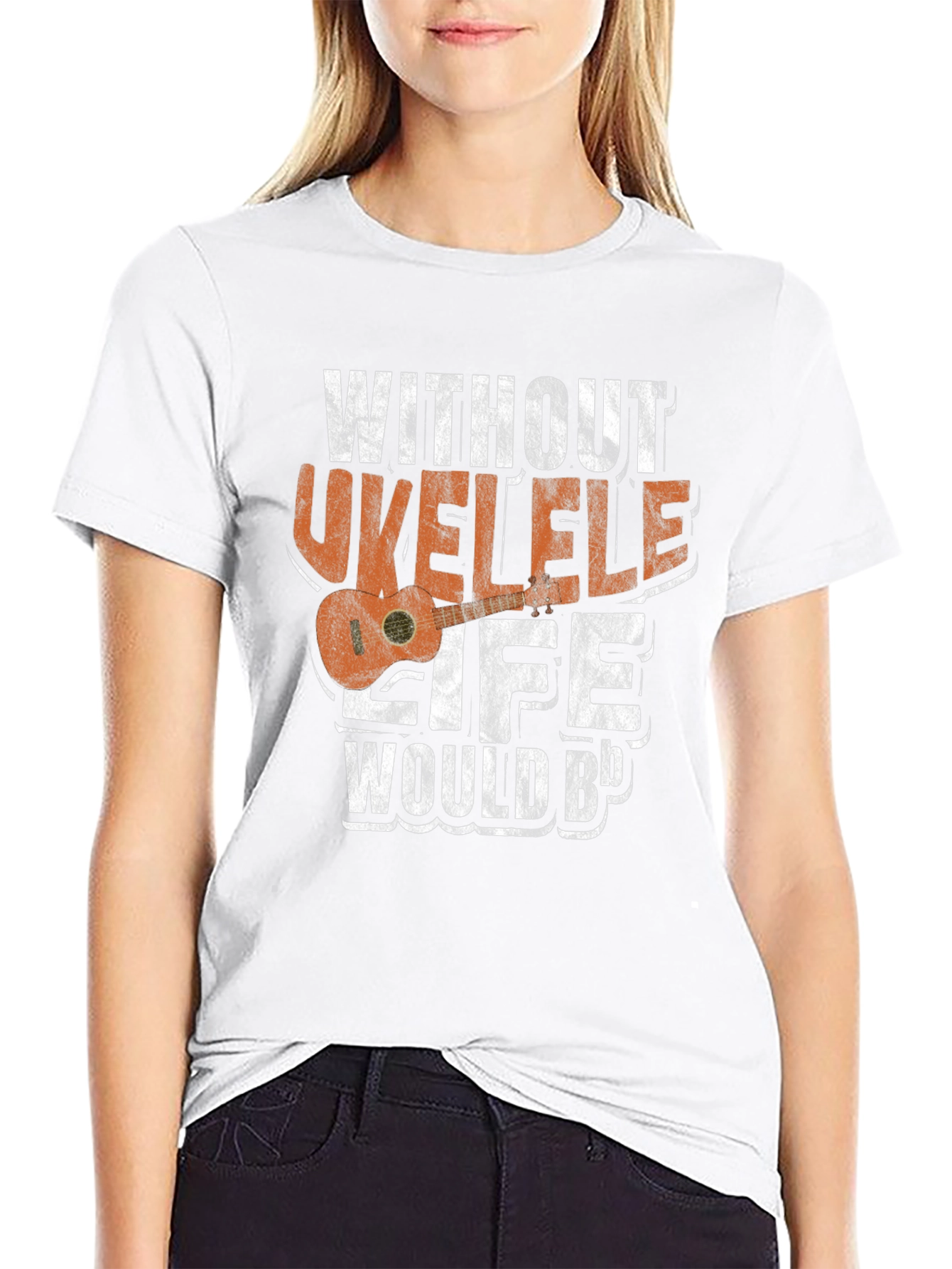 Ukulele Life Mens Black Graphic T-Shirt