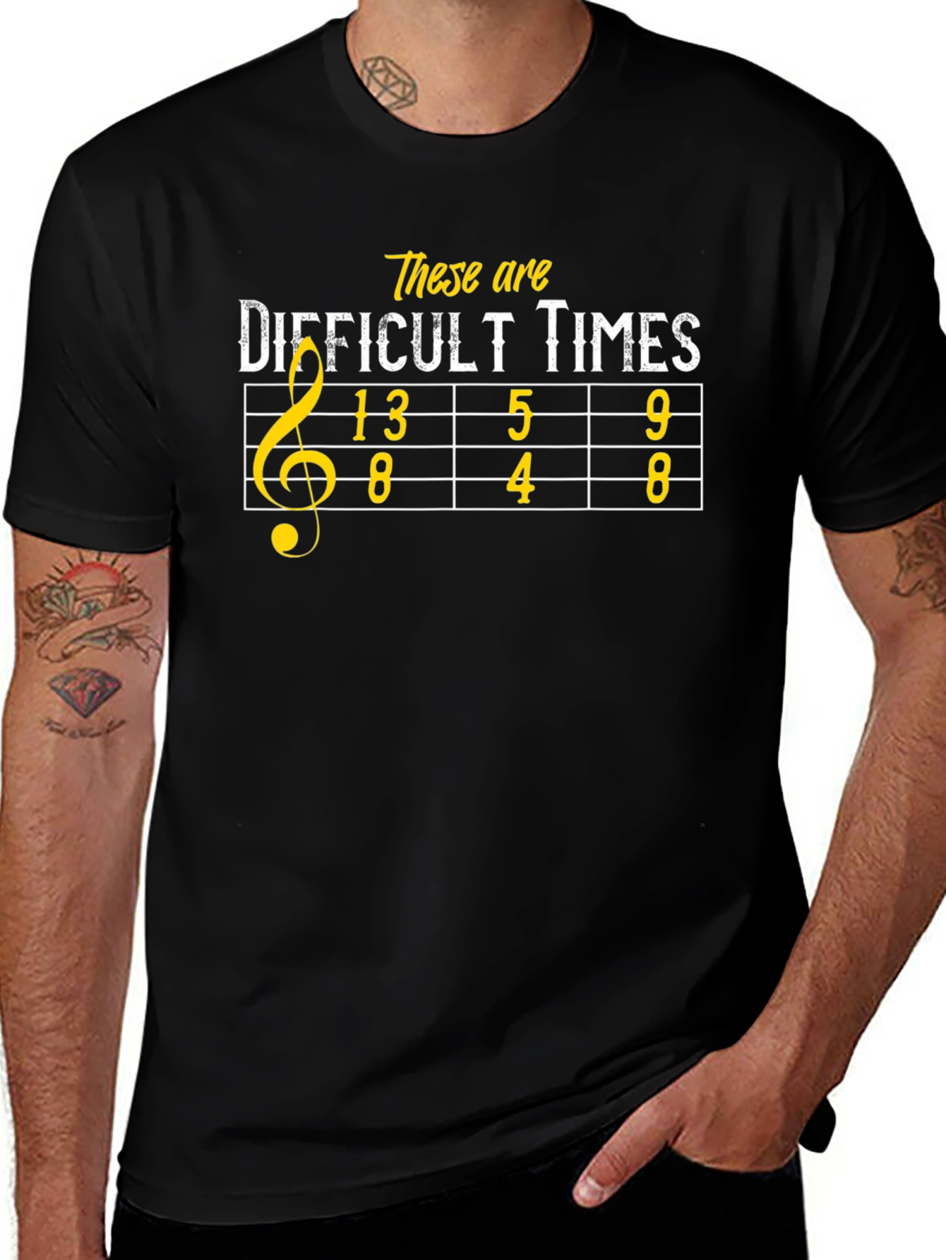 Difficult Times Music Pun Graphic T-Shirt