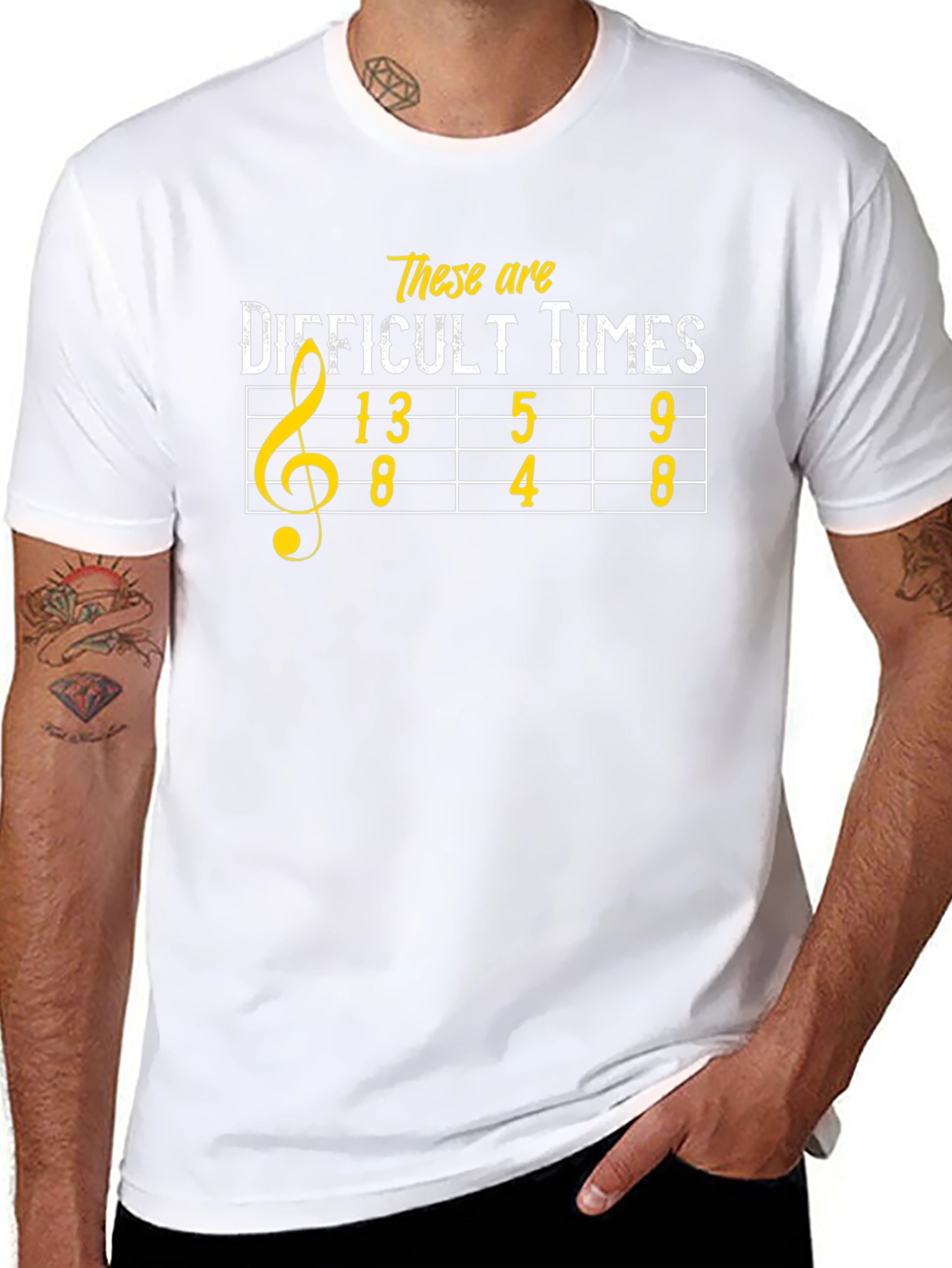 Difficult Times Music Pun Graphic T-Shirt