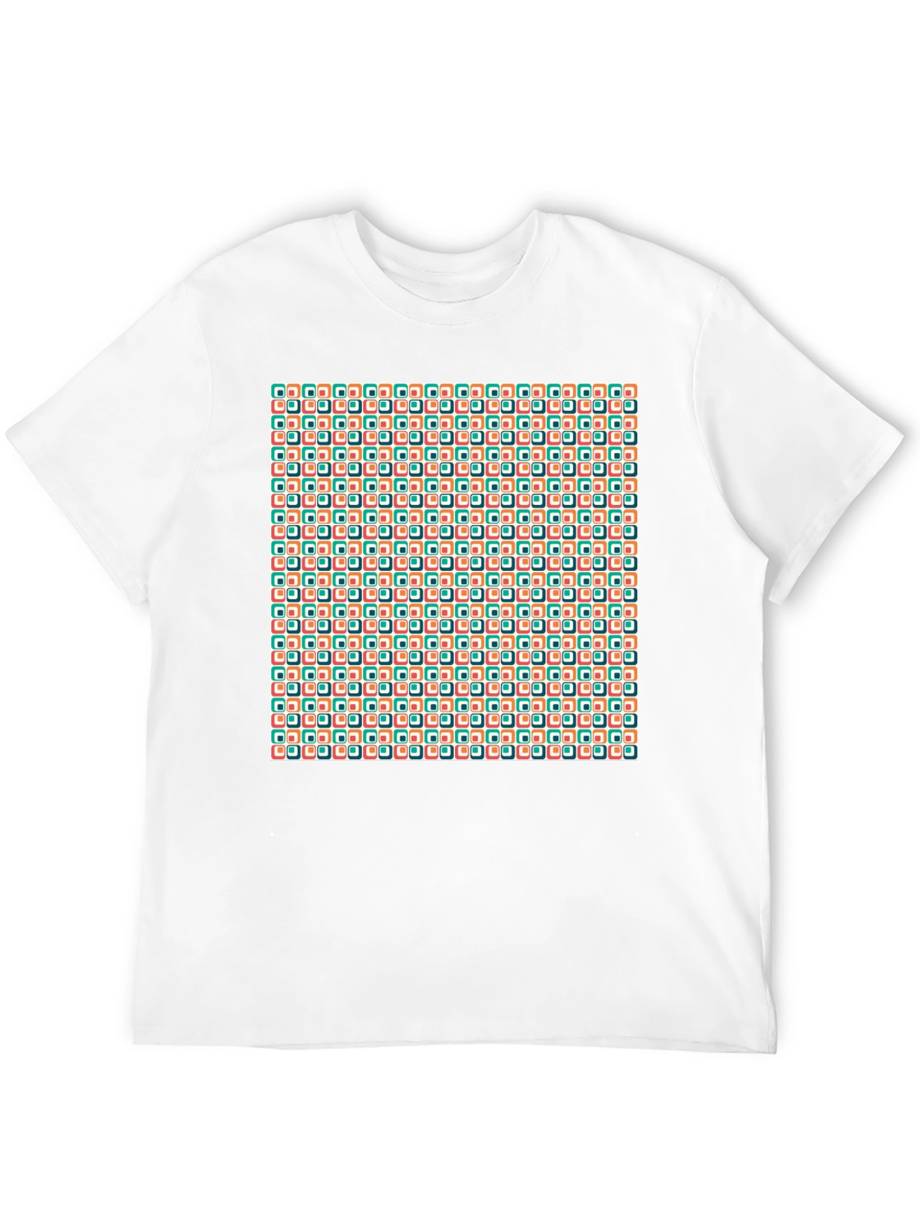Retro Geometric Pattern Black T-Shirt