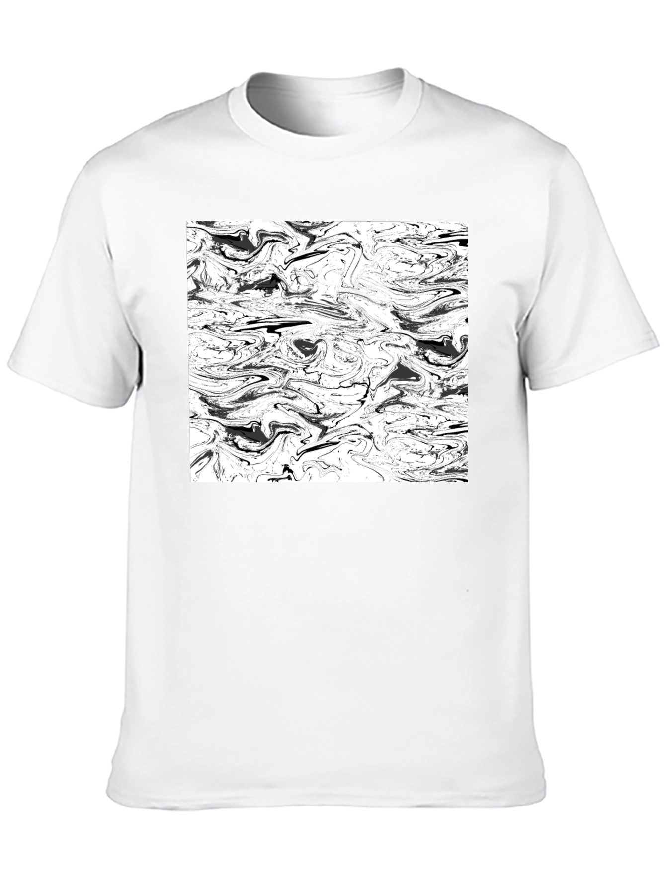 Abstract Black & White Swirl Graphic Tee